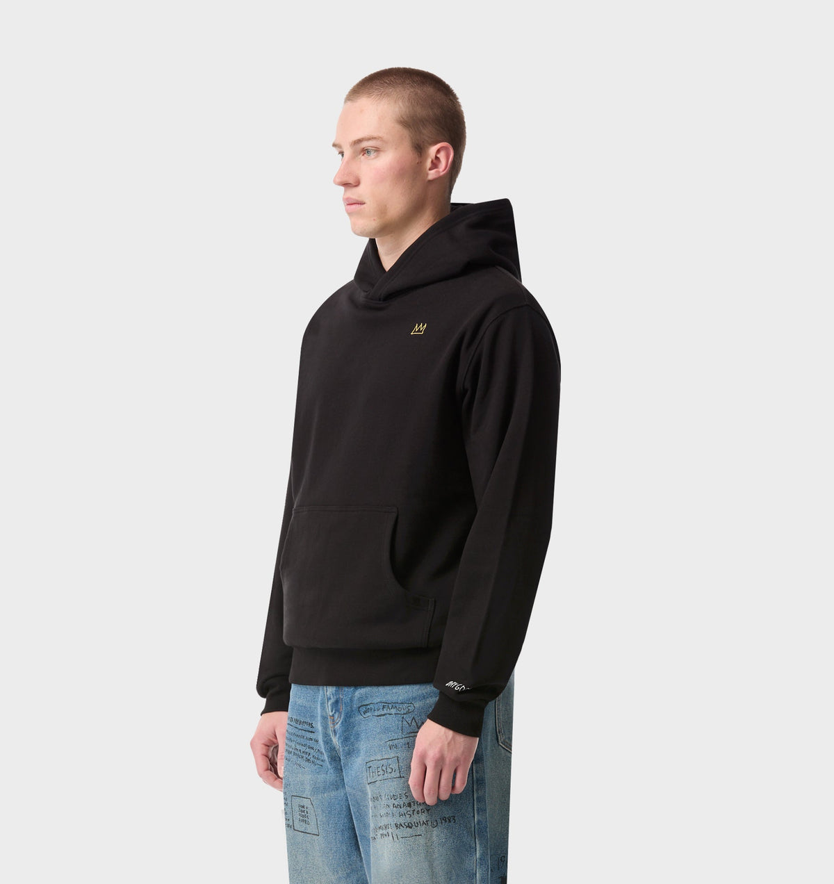 Basquiat Crown Uniform Hood - Black