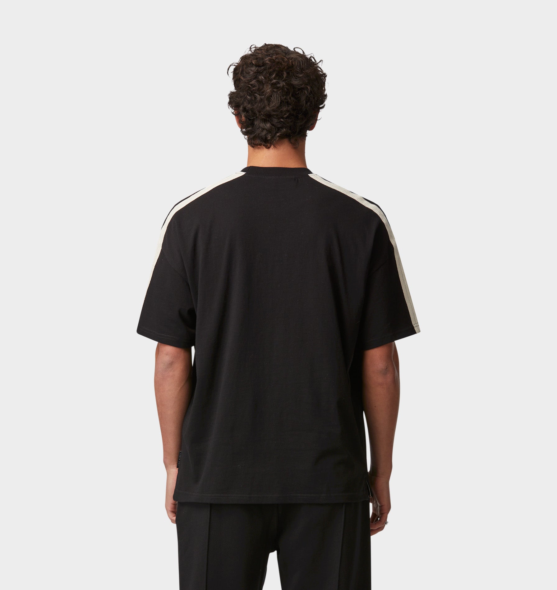 Lace Trim Box Tee - Black
