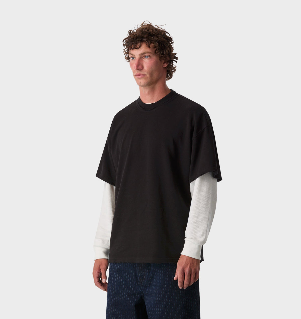 Raw Hem Heavy Box Tee 2.0 - Black