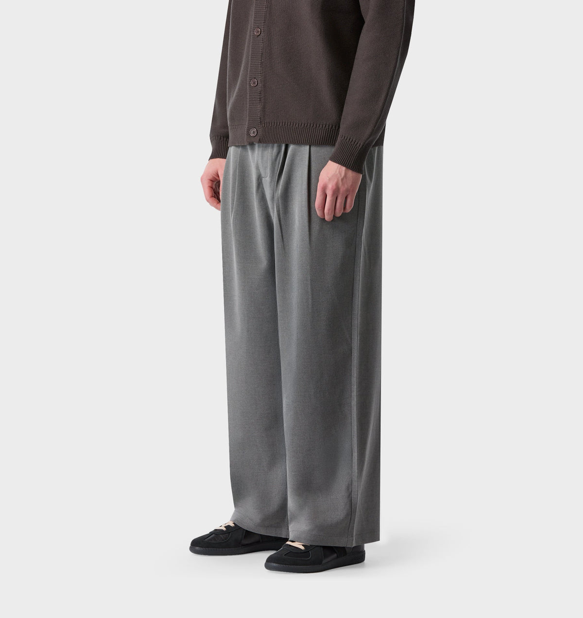 Albert Pleated Pant - Grey Marle