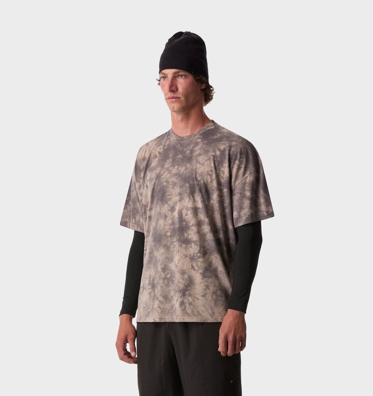 Active Cotton Box Tee - Brown Tie Dye