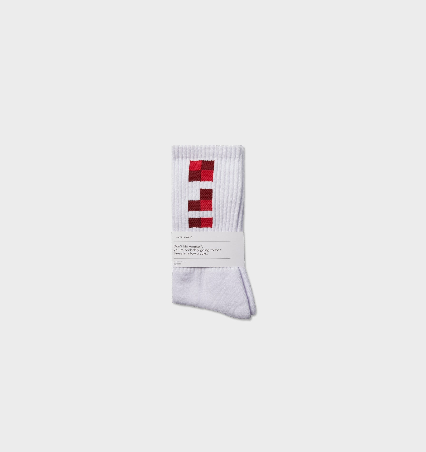 Checkerboard Sock - White/Red