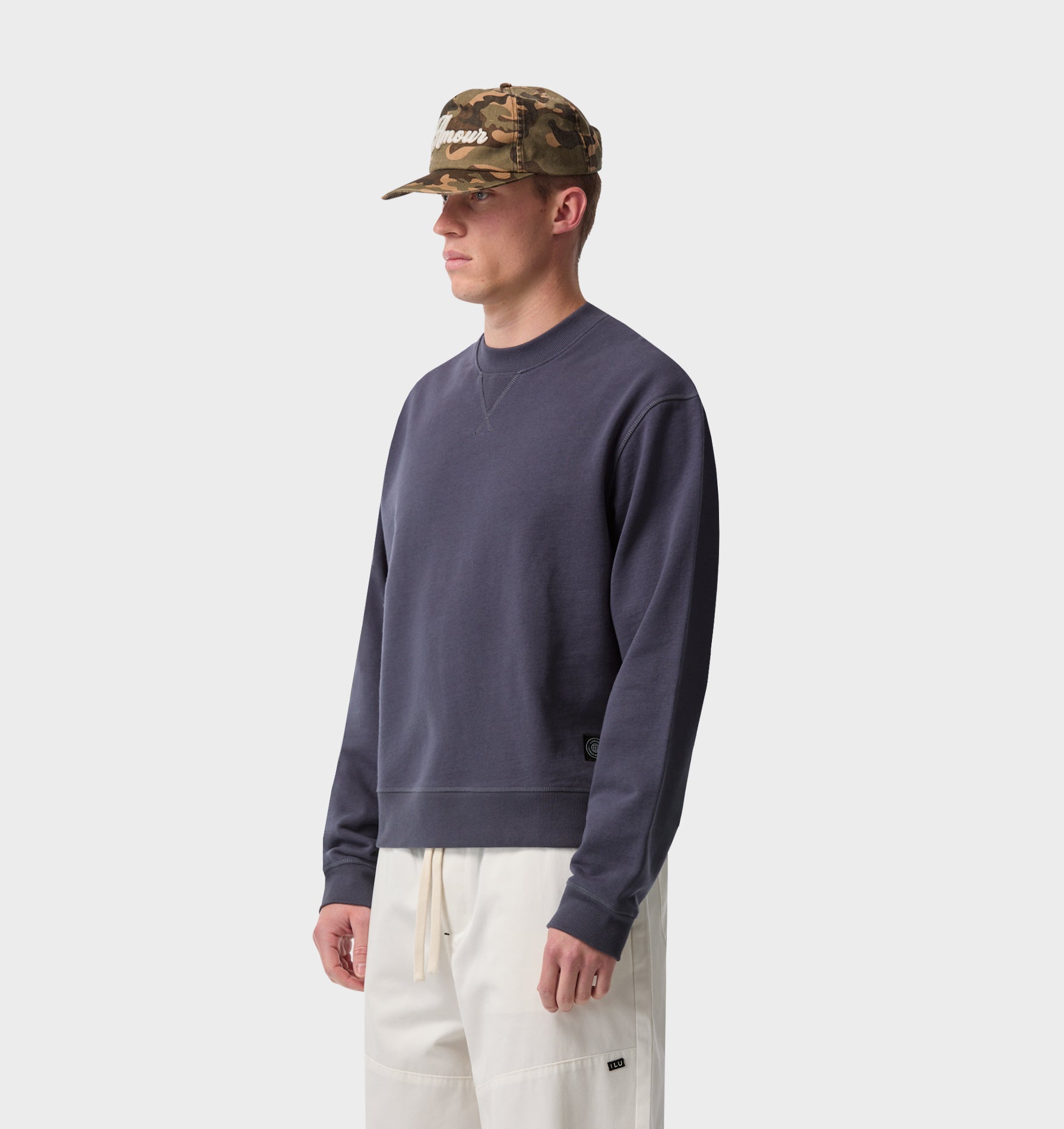 Crop Oversized Crew - Indigo