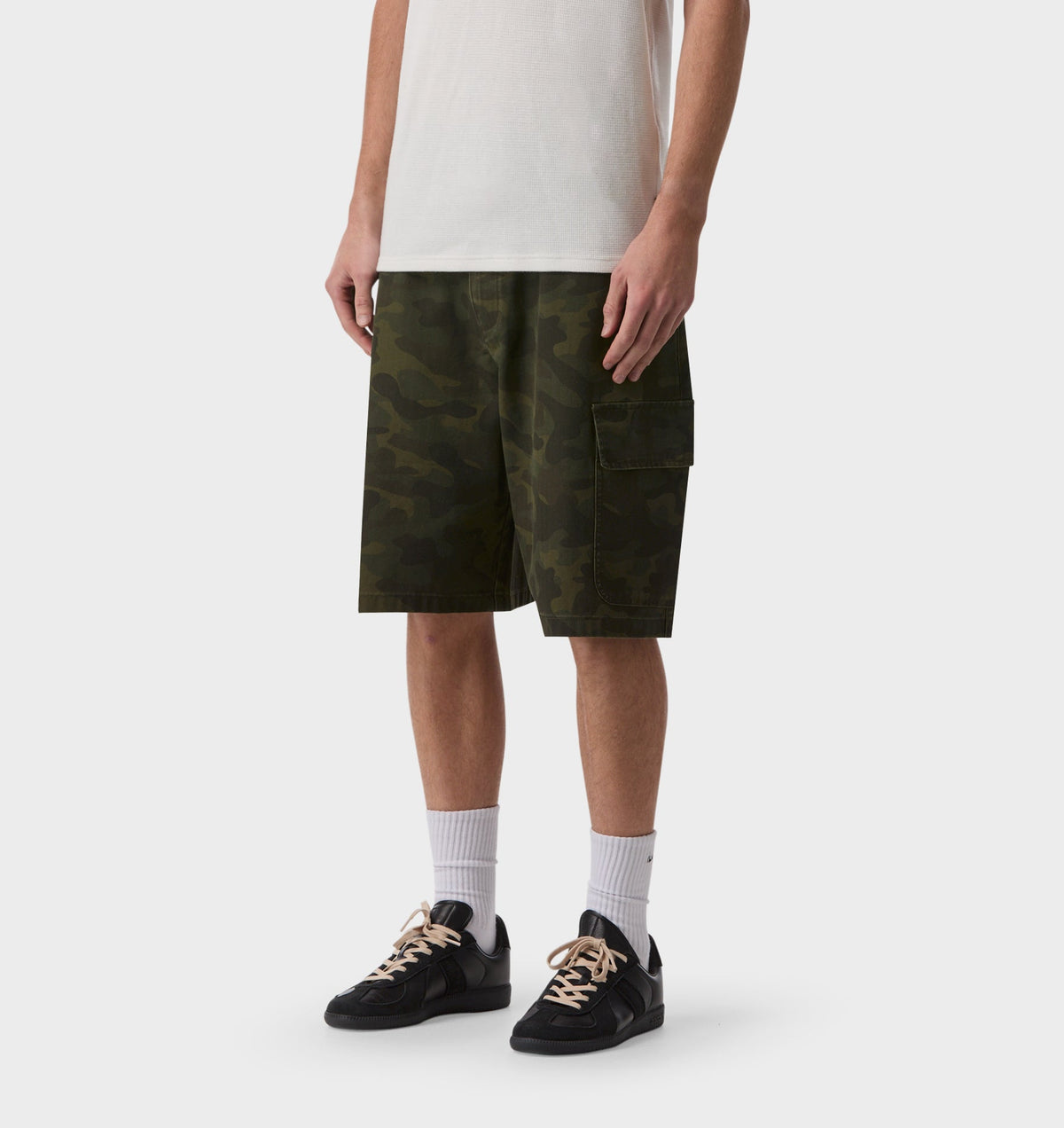 Canvas Cargo Short - Woodland Camo