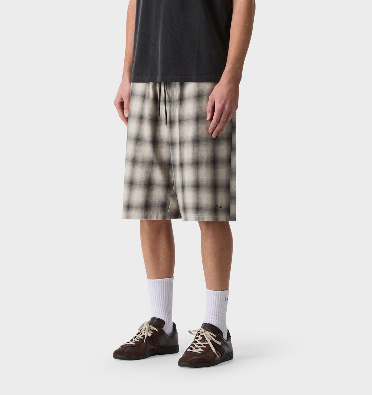Flannel Short - Off White/Black Check