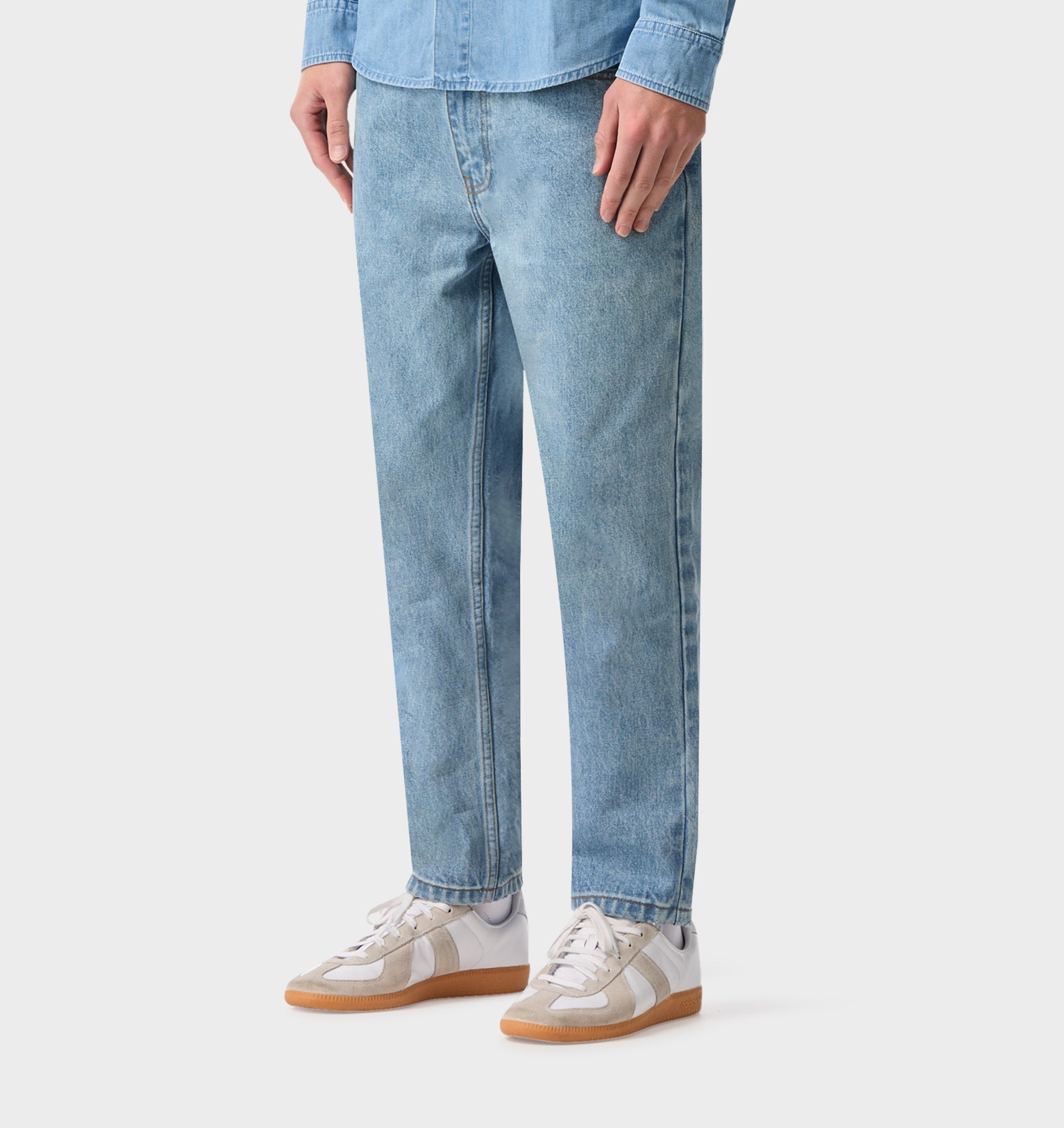 Cropped 90s Denim - Washed Vintage Blue