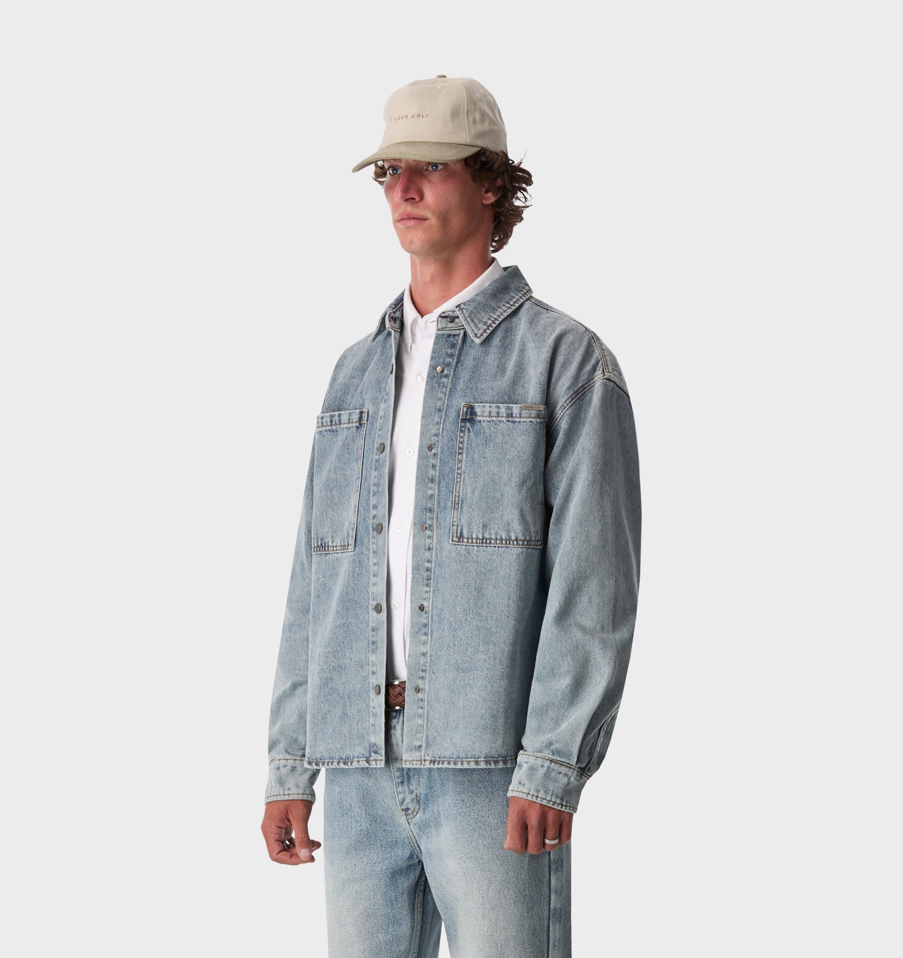 Denim Overshirt - Grey Blue