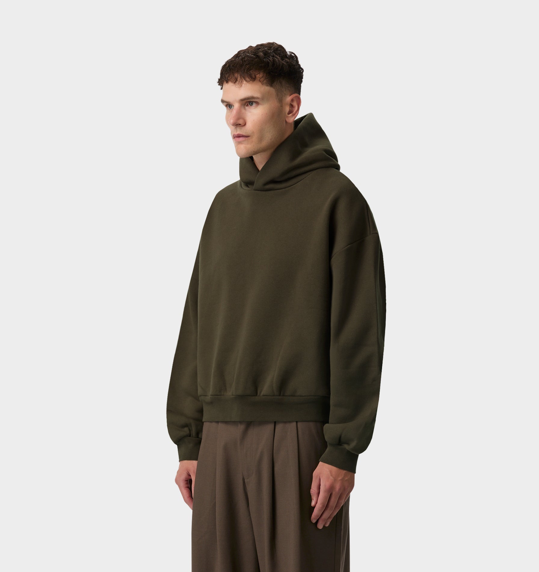 Heavy Crop Box Hood - Burnt Olive