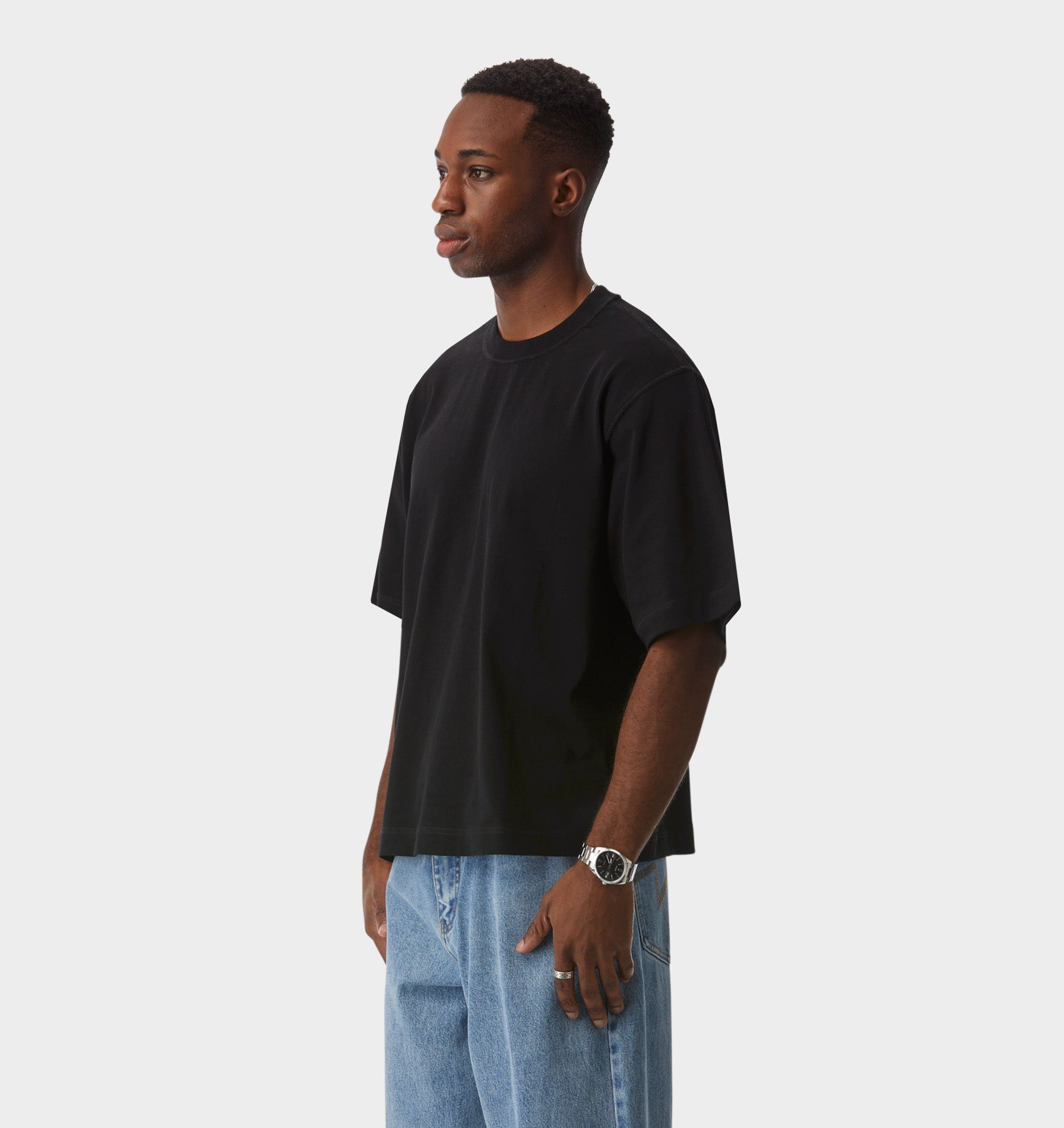 Crop Box Tee - Black