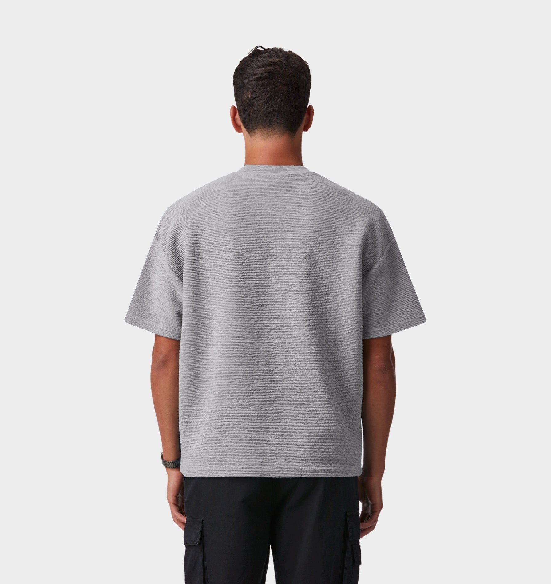 Ridged Lewi Crop Tee - Vintage Grey