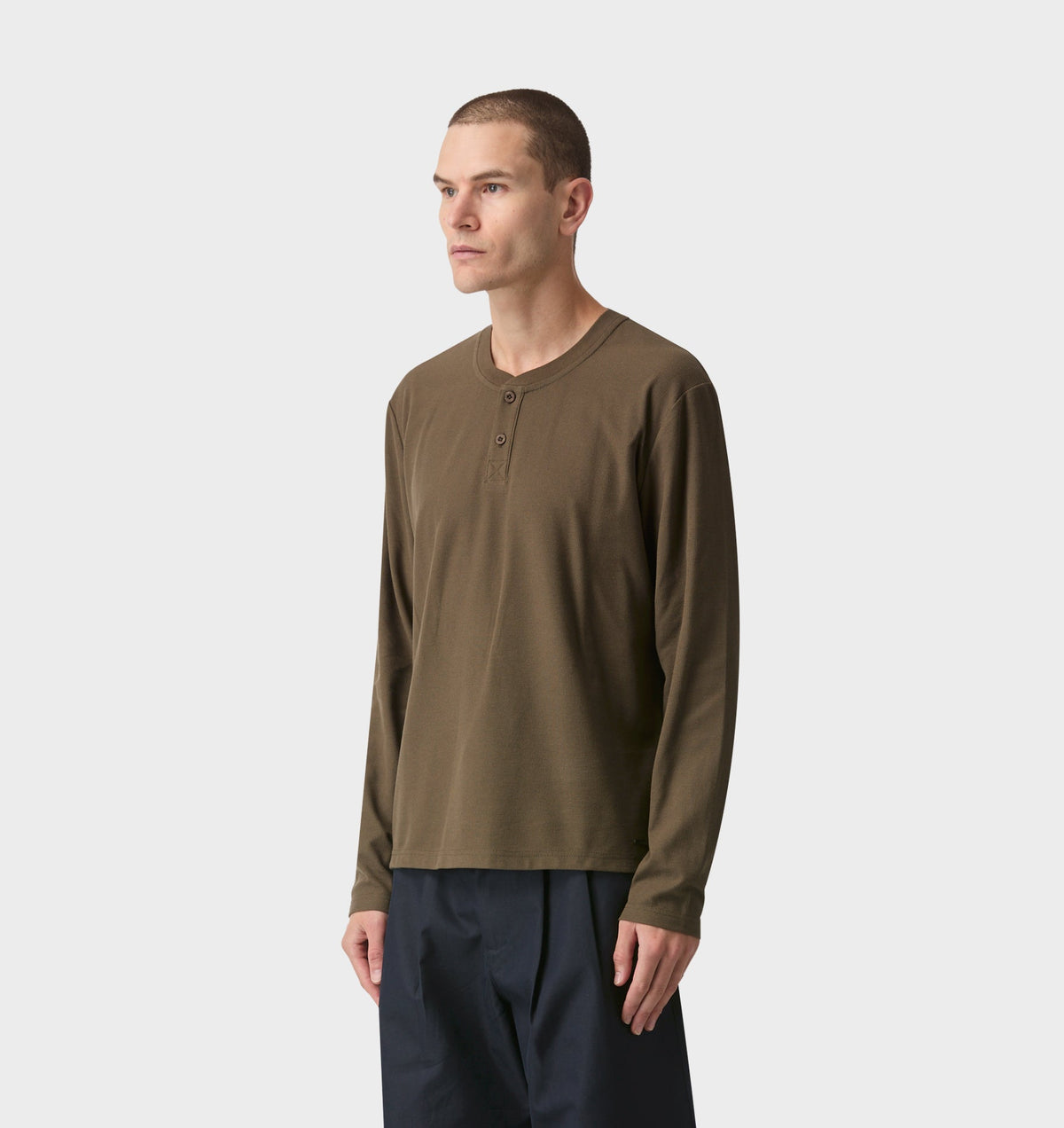Henley L/S Tee - Olive