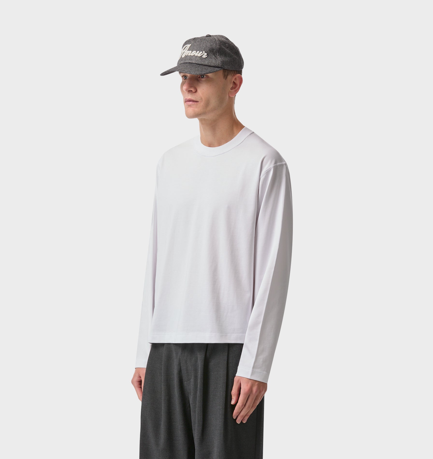 Crop Box LS Tee - White