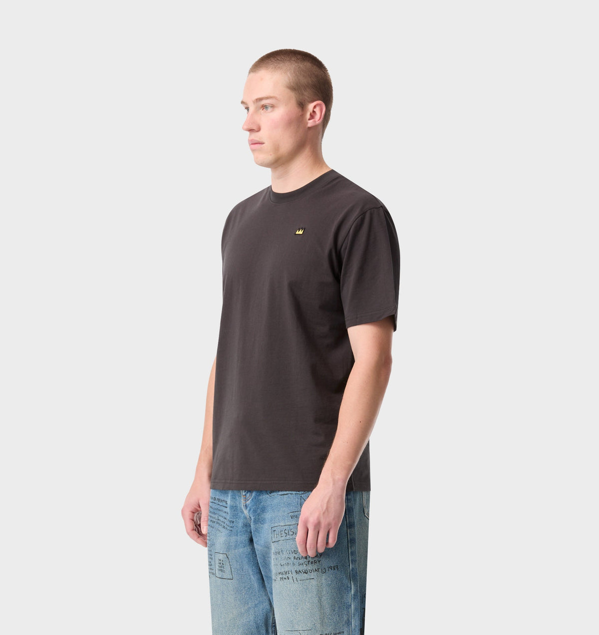 Basquiat Crown Uniform Tee - Charcoal