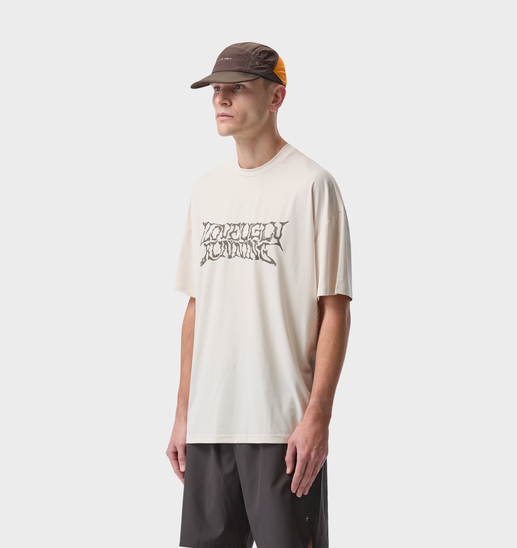 Liquified Active Box Tee - Off White/ Brown