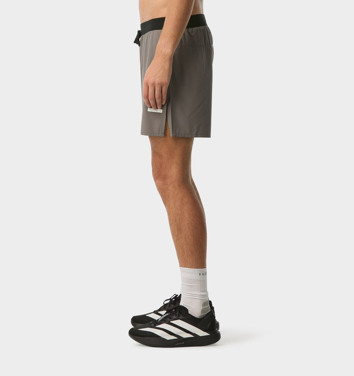 Active 4.5 Inch Laser Run Short - Cobblestone