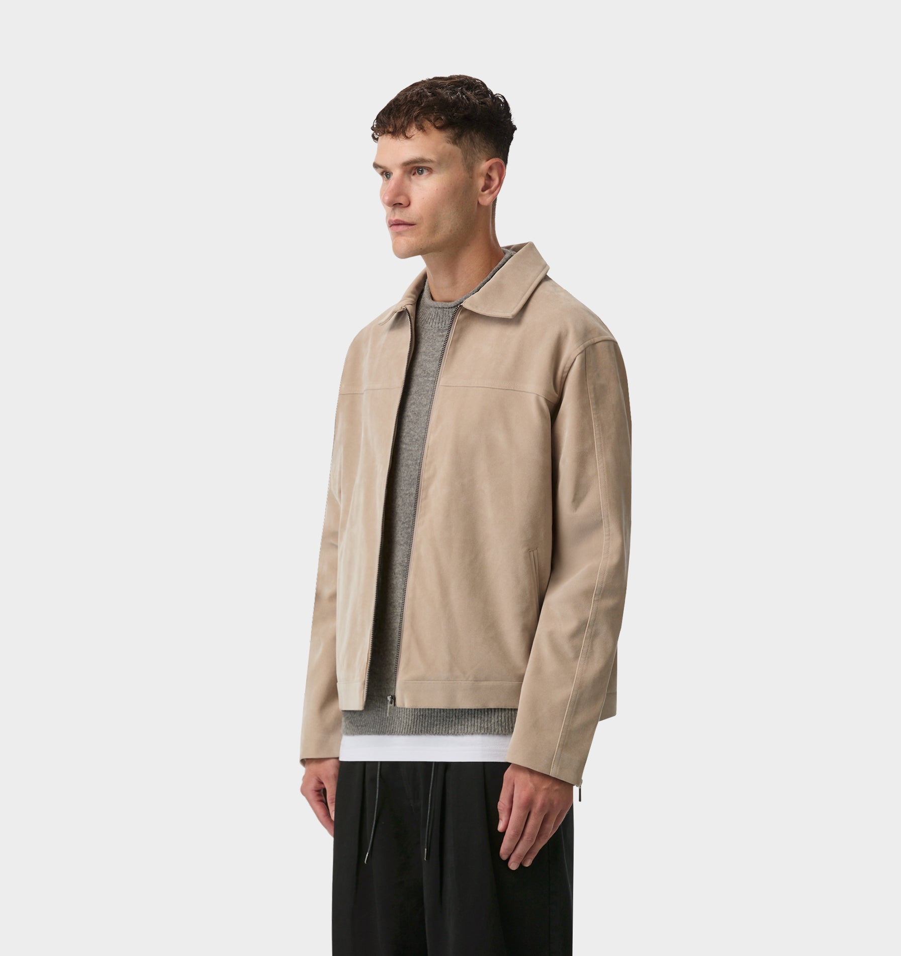 Mason Suede Jacket - Stone