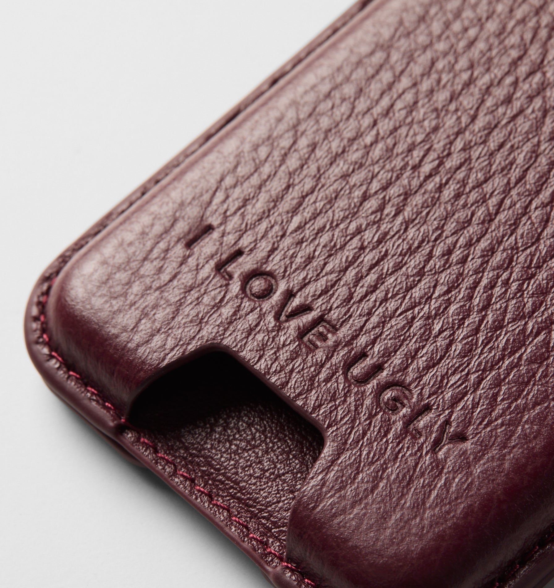 MagSafe Leather Card Holder - Burgundy
