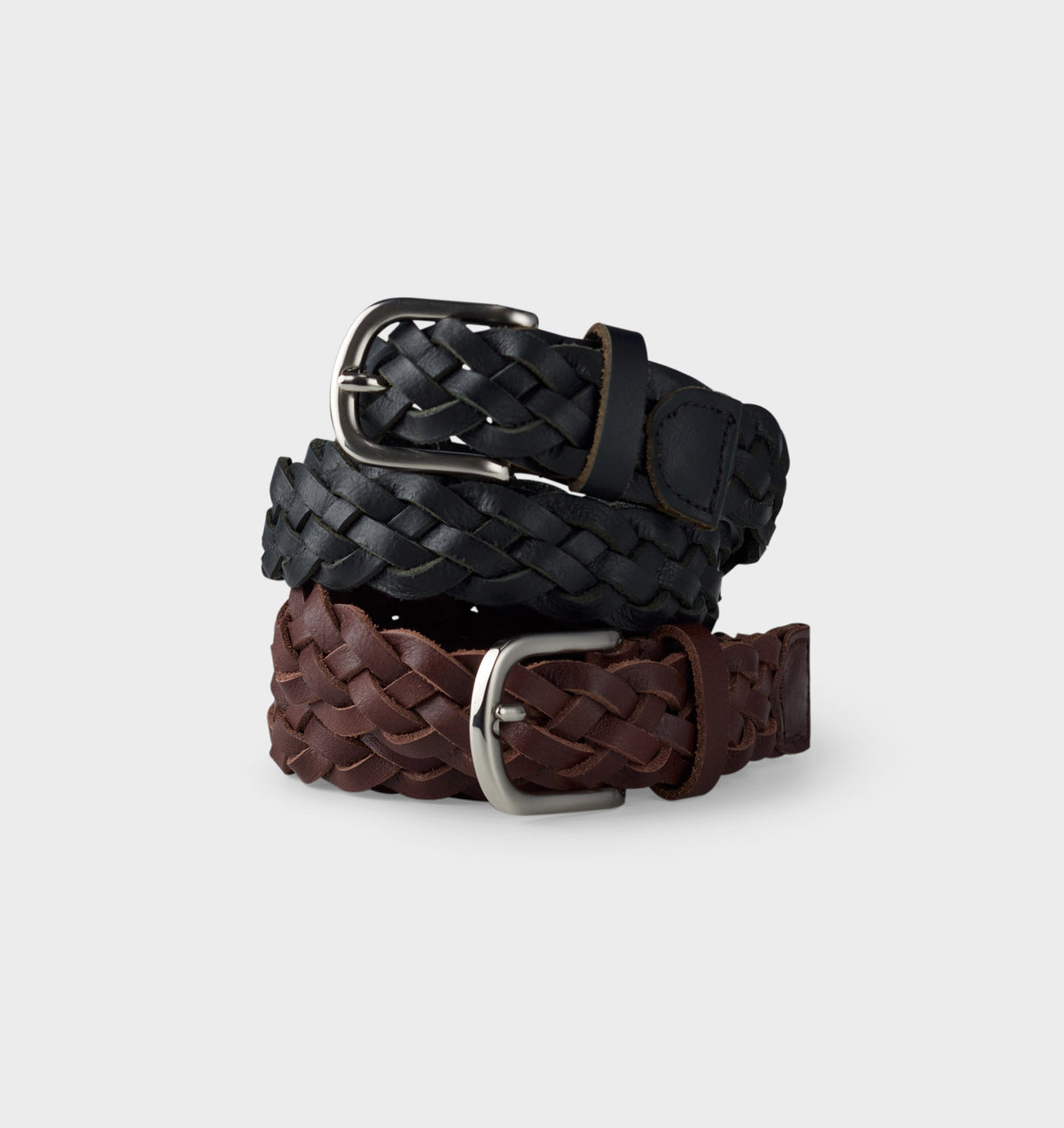 Hand-Braided Leather Belt - Black