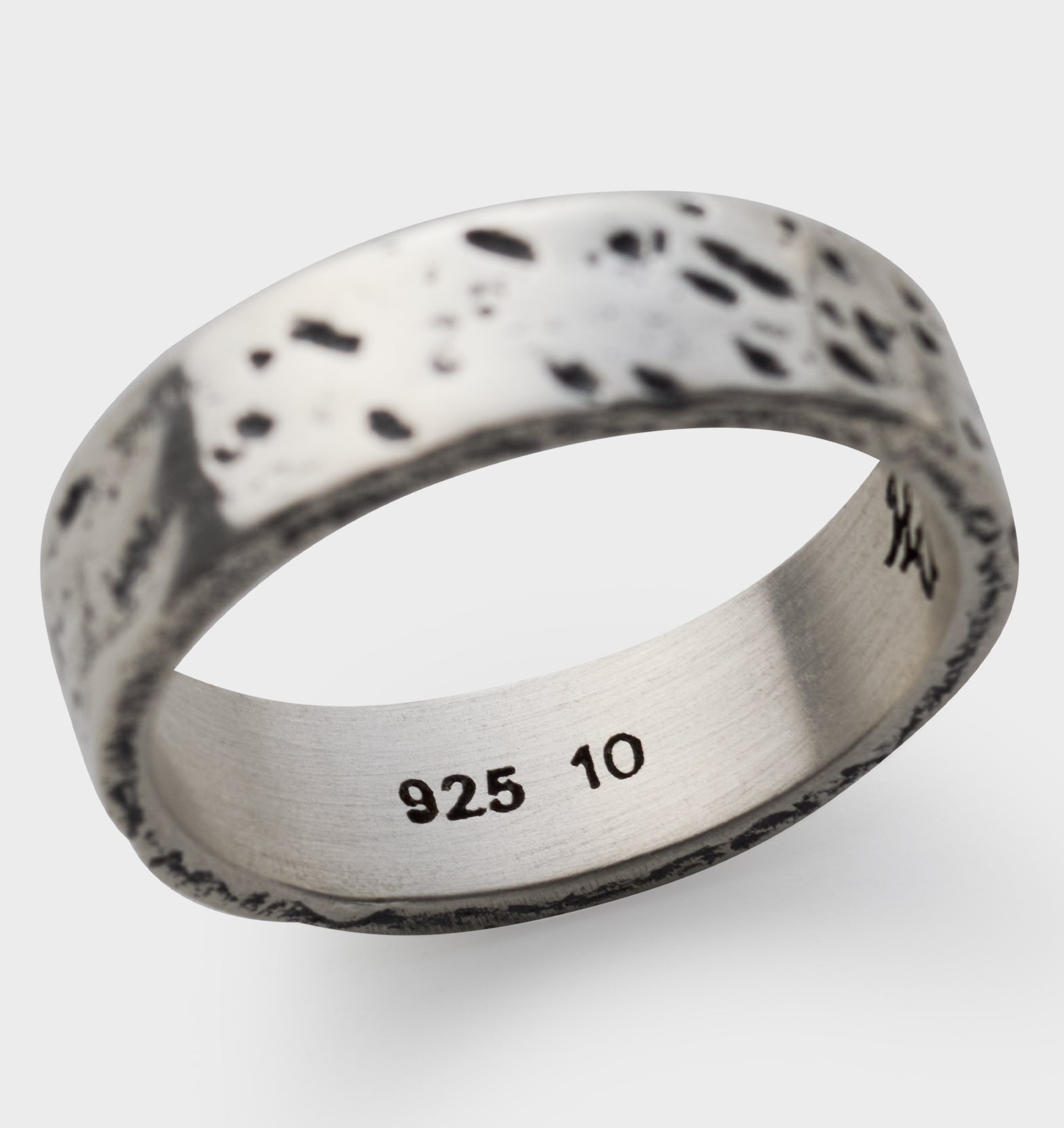 Fine Distressed Band Ring - Silver