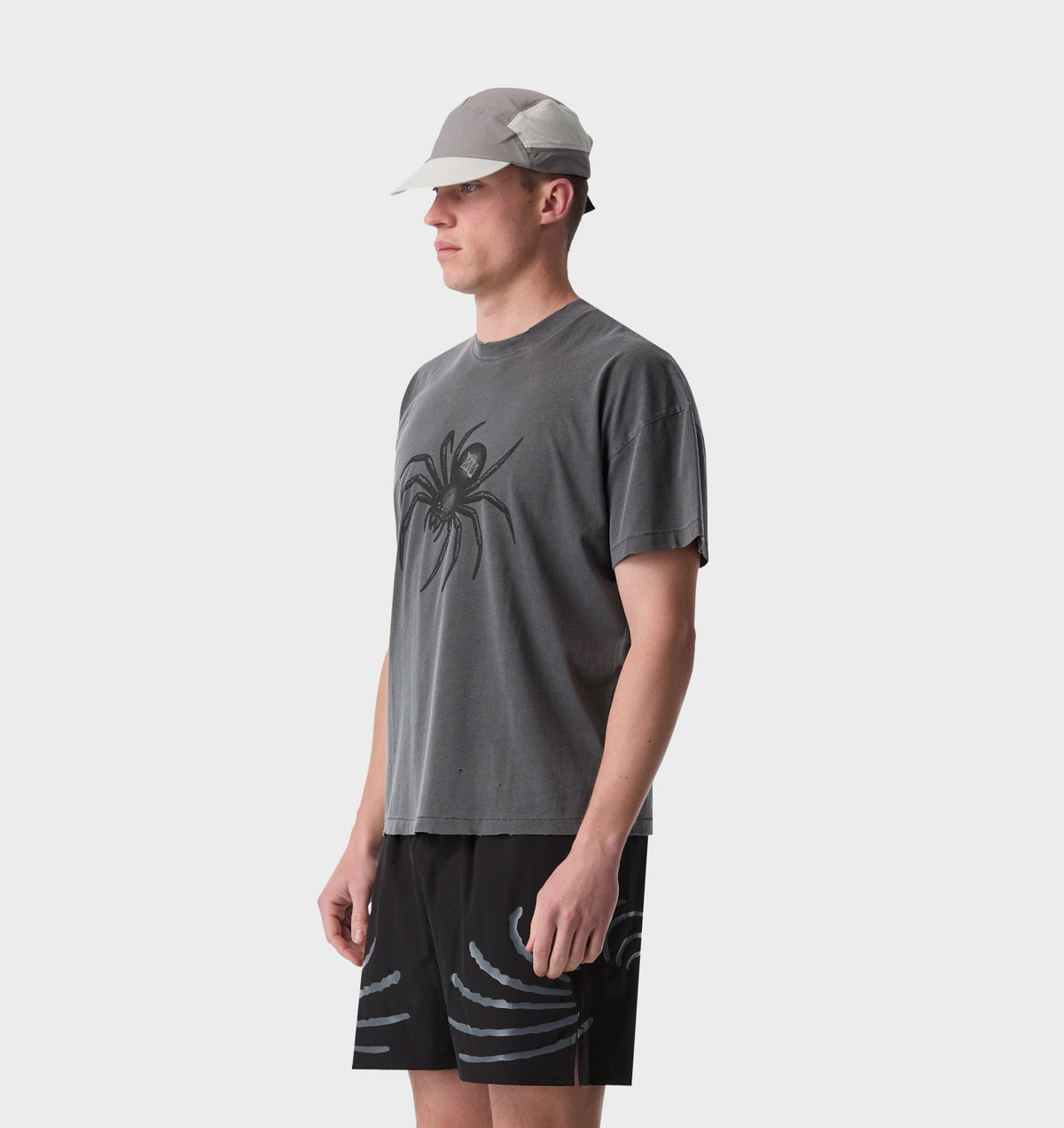 Widow Cotton Active Crop Tee - Washed Black