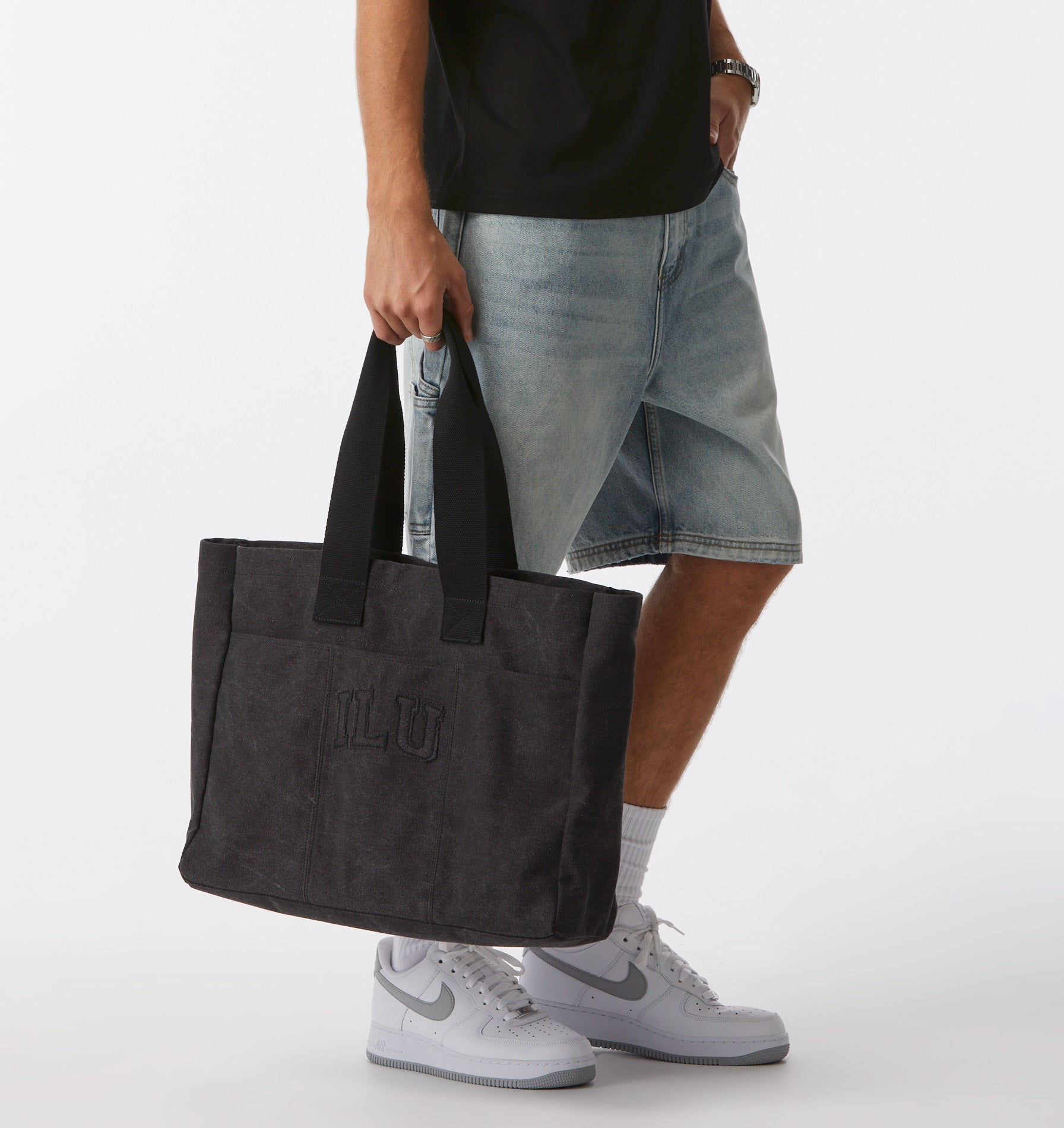 Washed Tote Bag - Washed Black