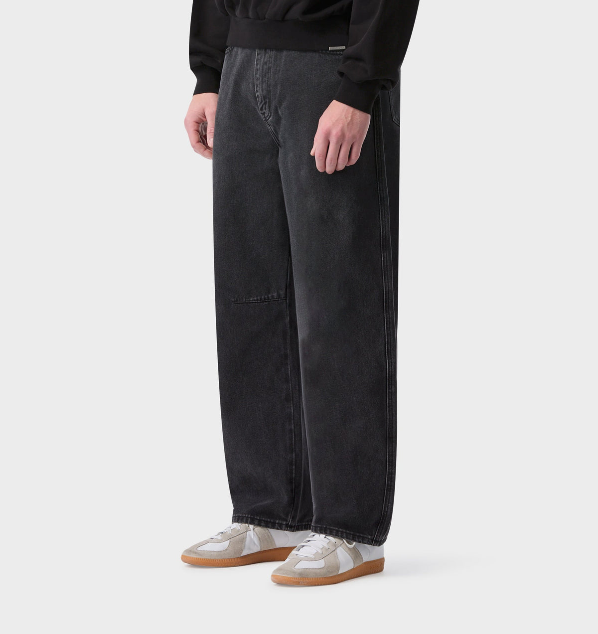 Barrel Leg Denim - Washed Black