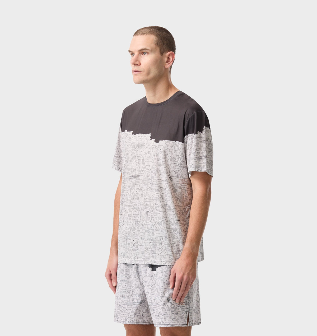 Basquiat Pegasus Active Classic Tee - Off White / Charcoal