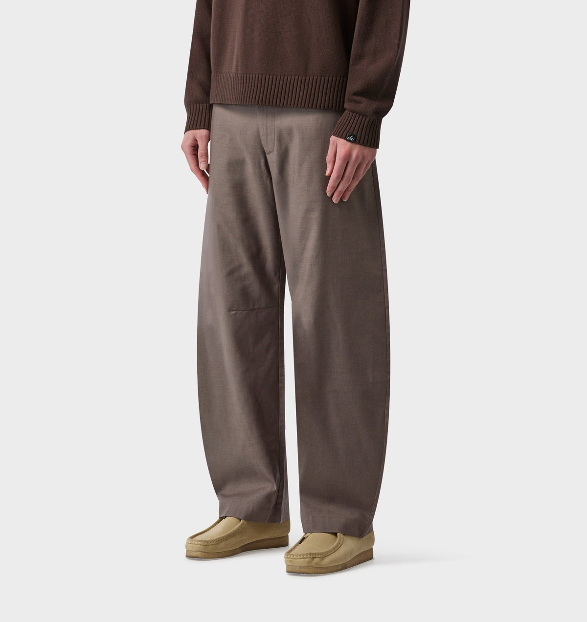 Barrel Leg Slack Pant - Mushroom