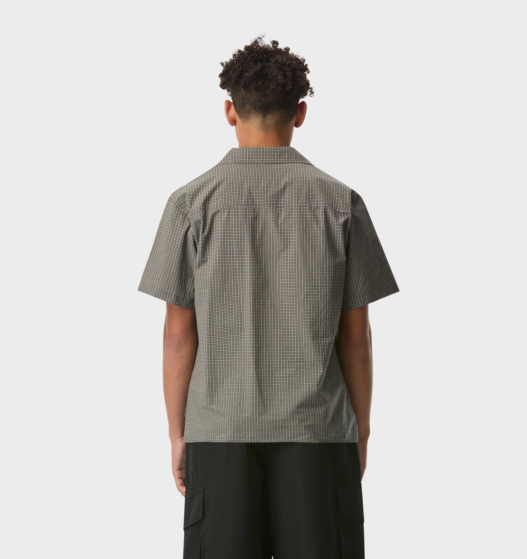 Check Cuban Collar SS Shirt - Grey/Green Check