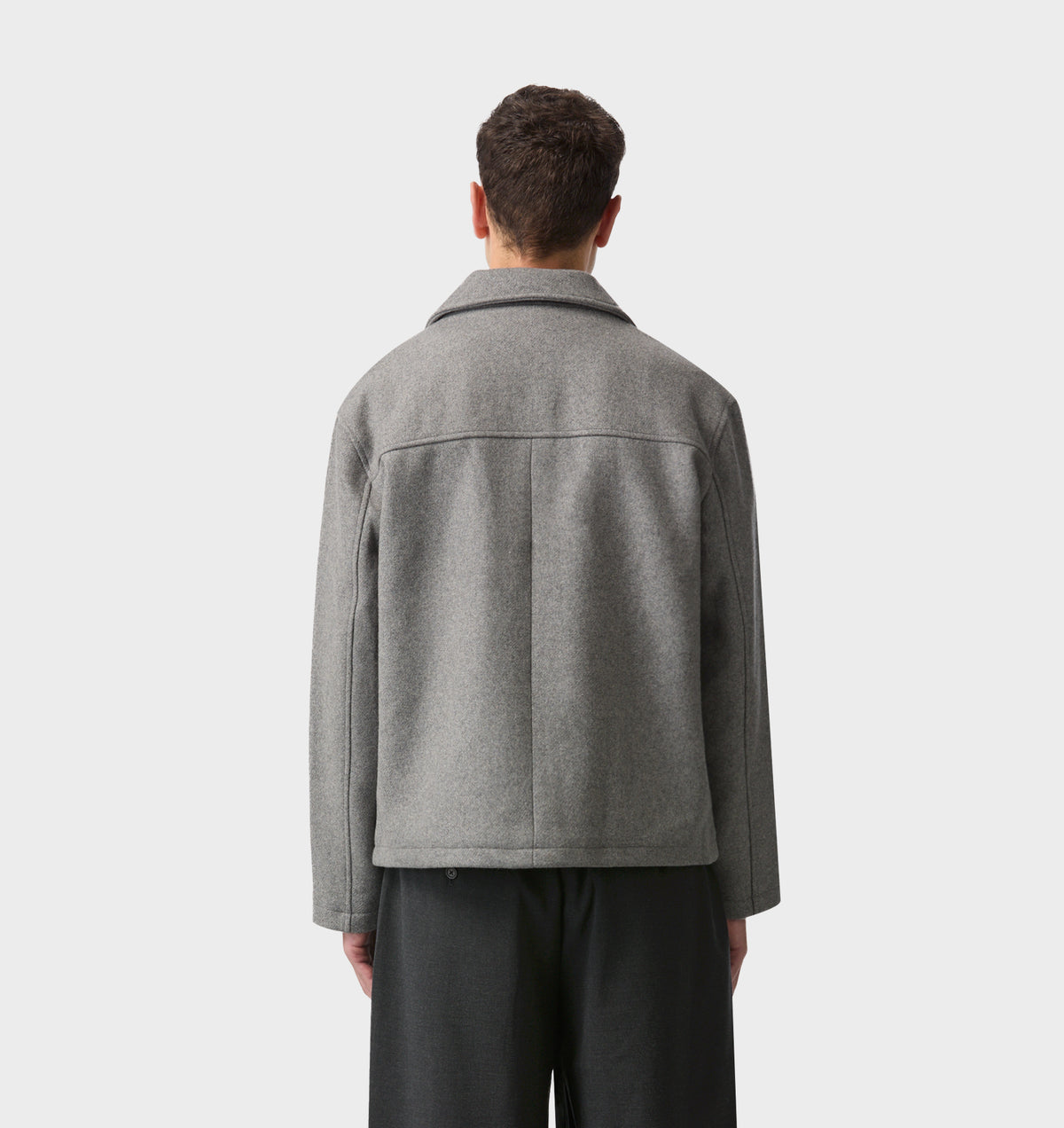 Wool Zip Jacket - Grey Marle