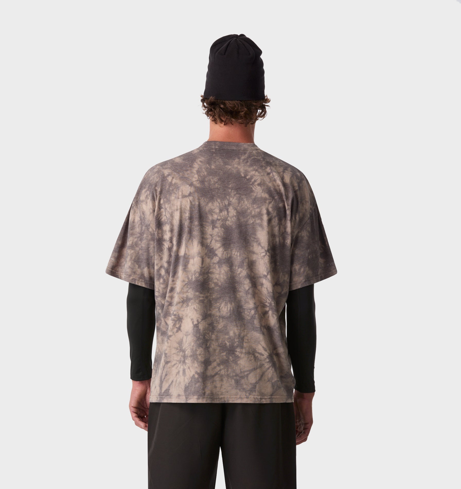 Active Cotton Box Tee - Brown Tie Dye