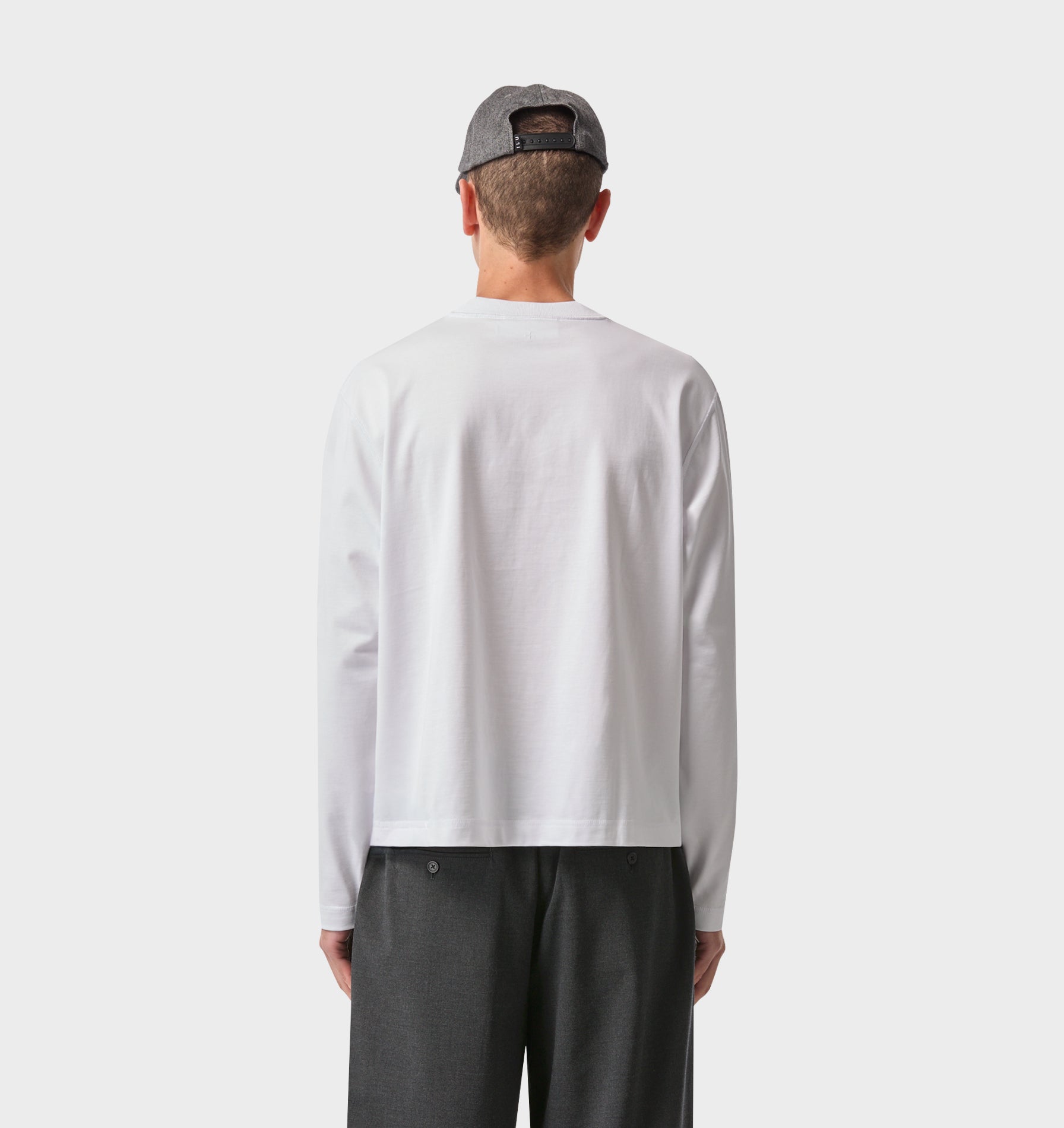 Crop Box LS Tee - White