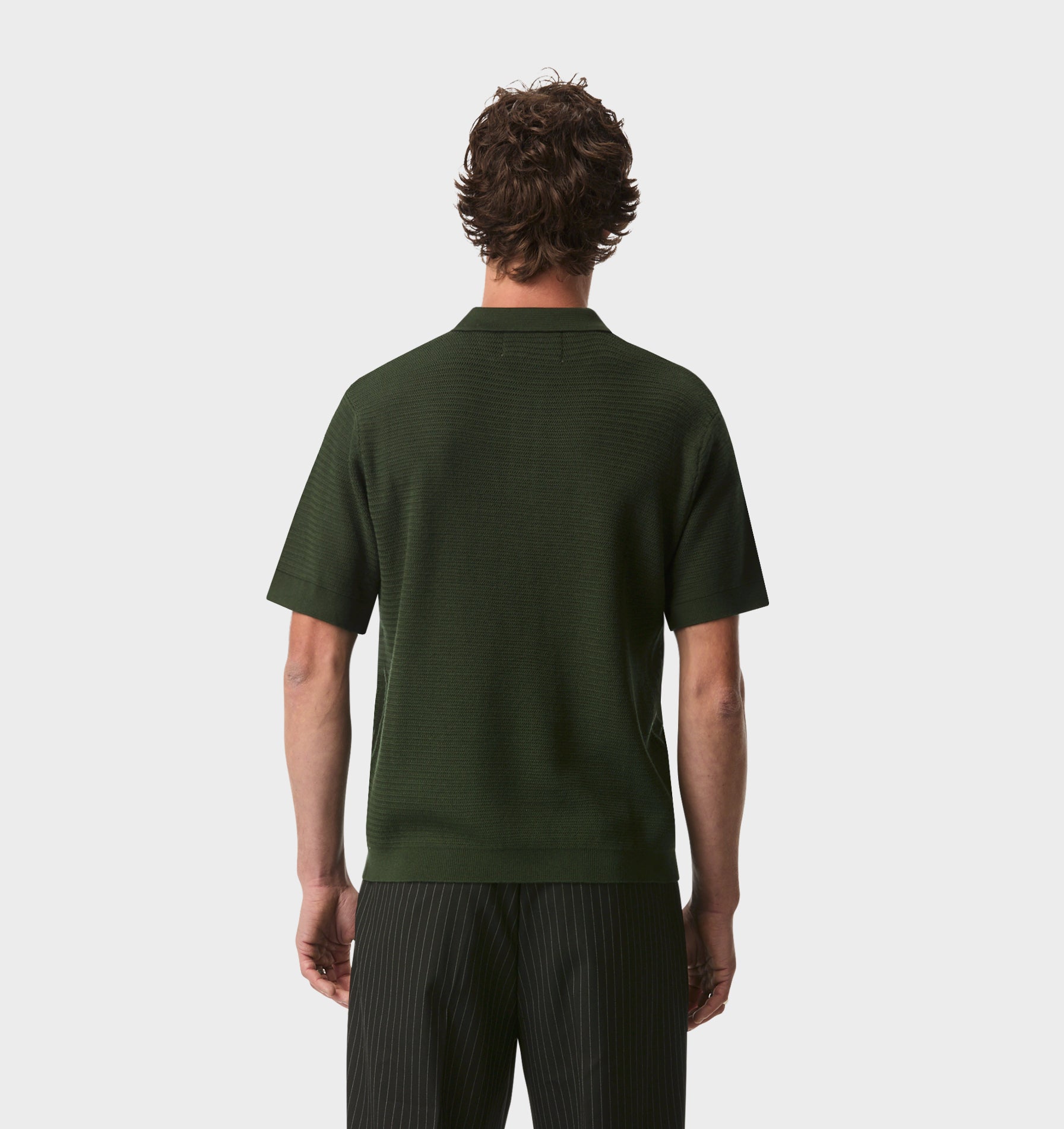 Ronan SS Knit Polo - Dark Green