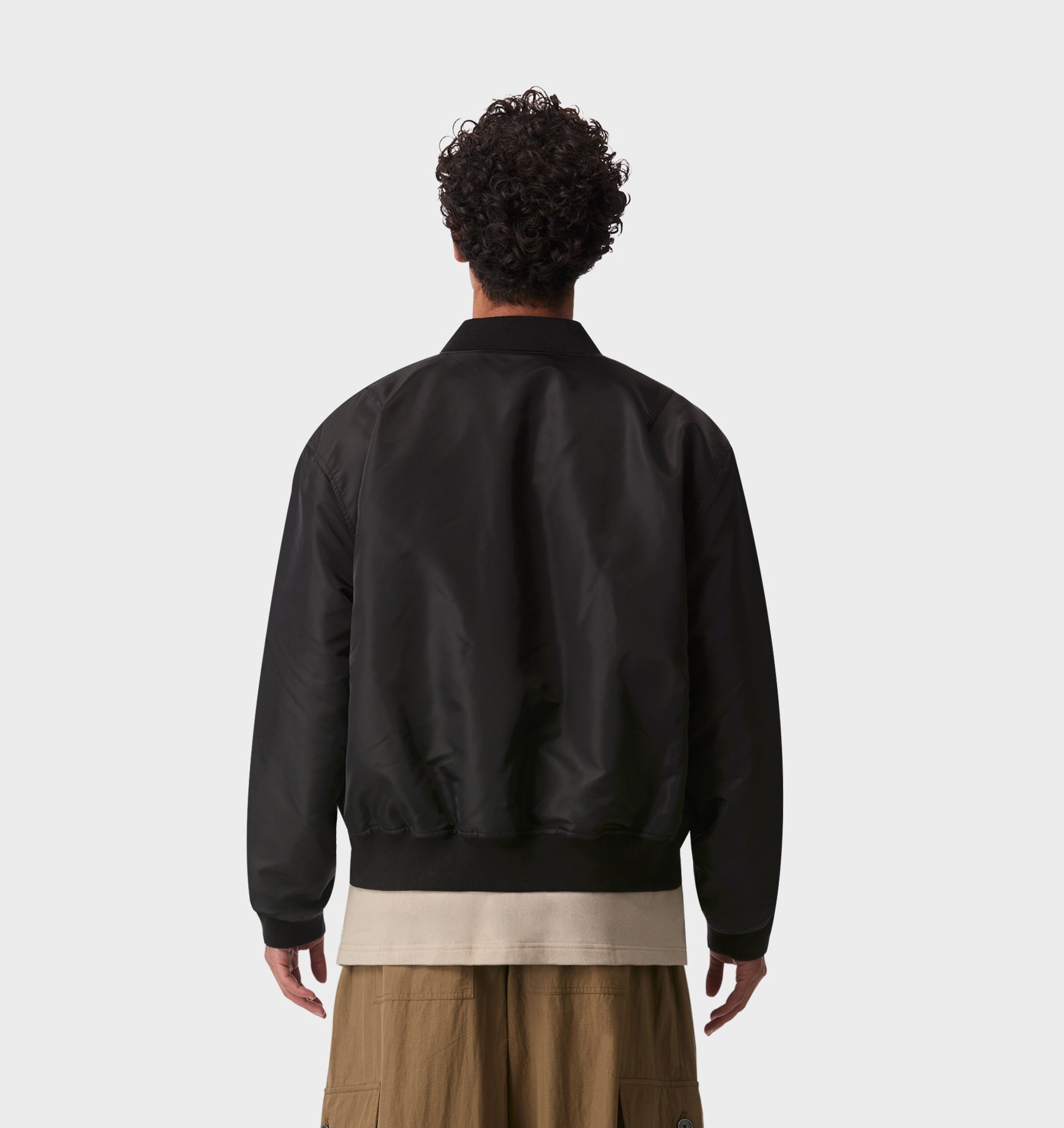 Nylon Bomber Jacket - Black