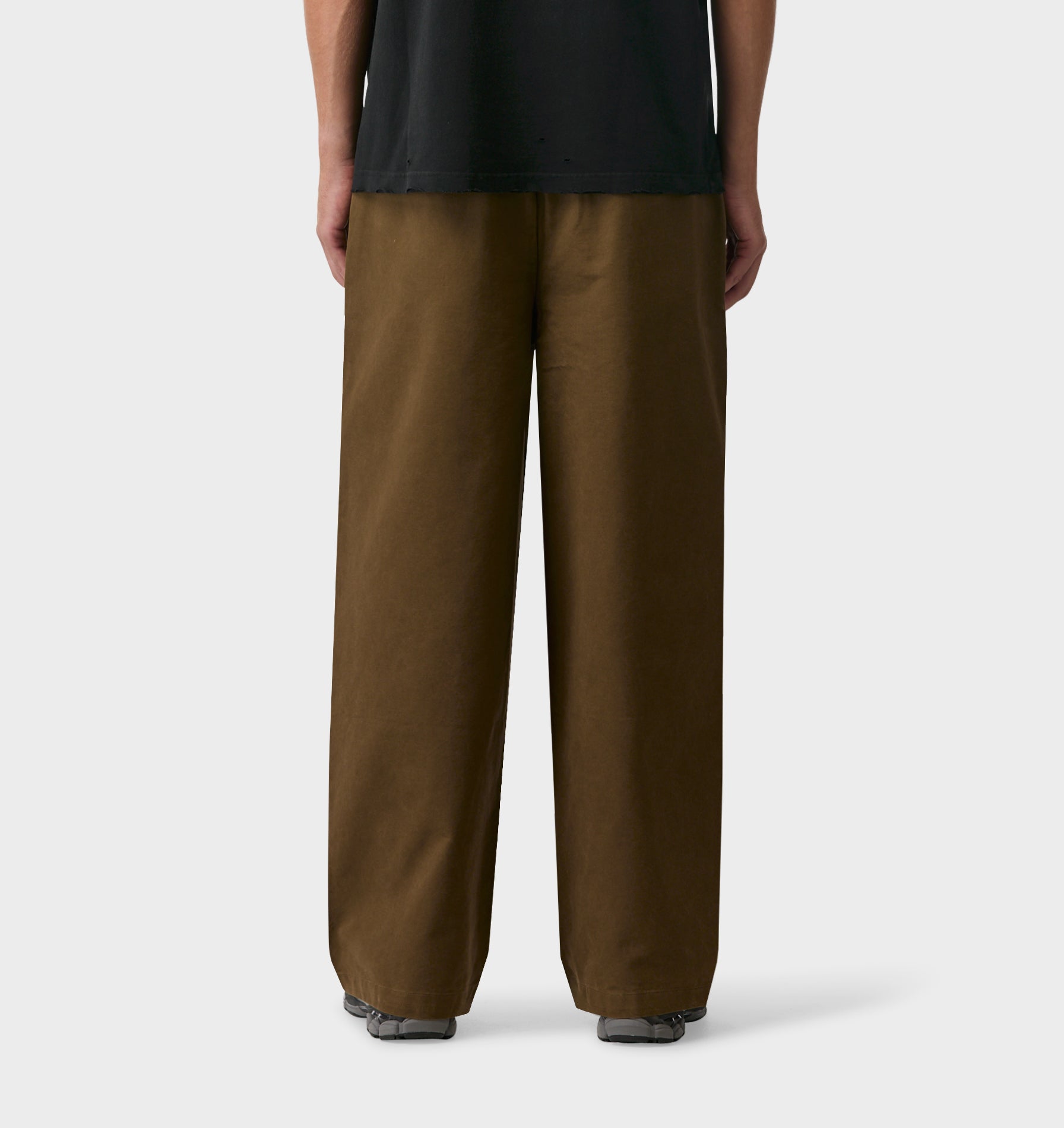 Wide Leg Pleat Pant - Khaki