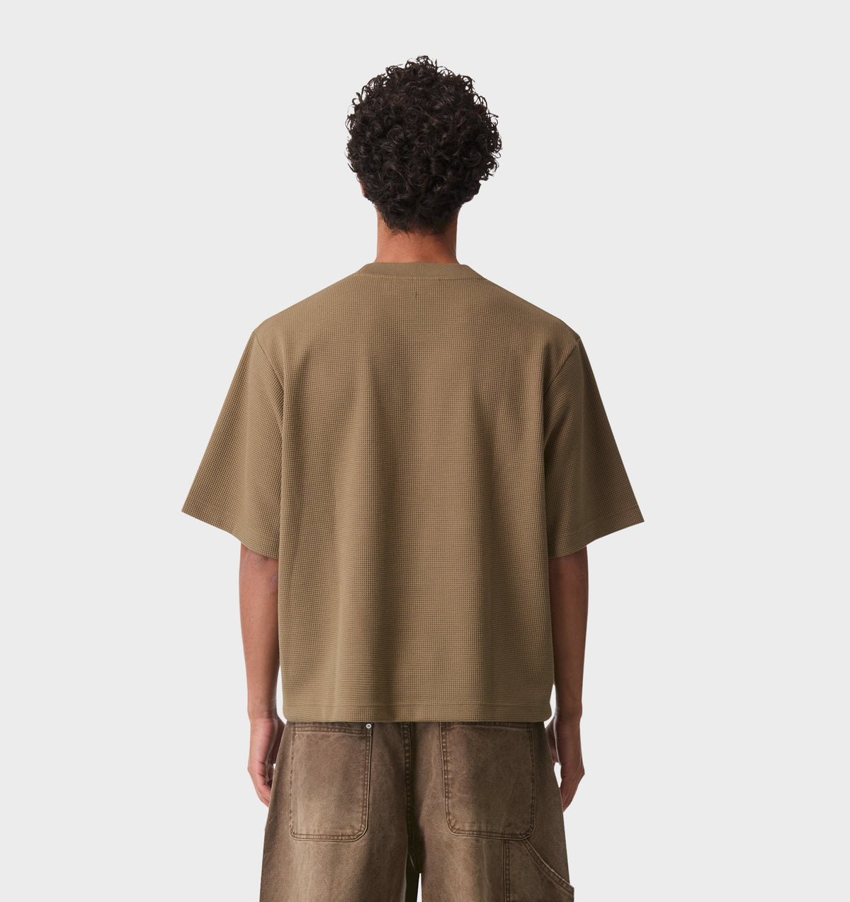Waffle Box Crop Tee - Haze