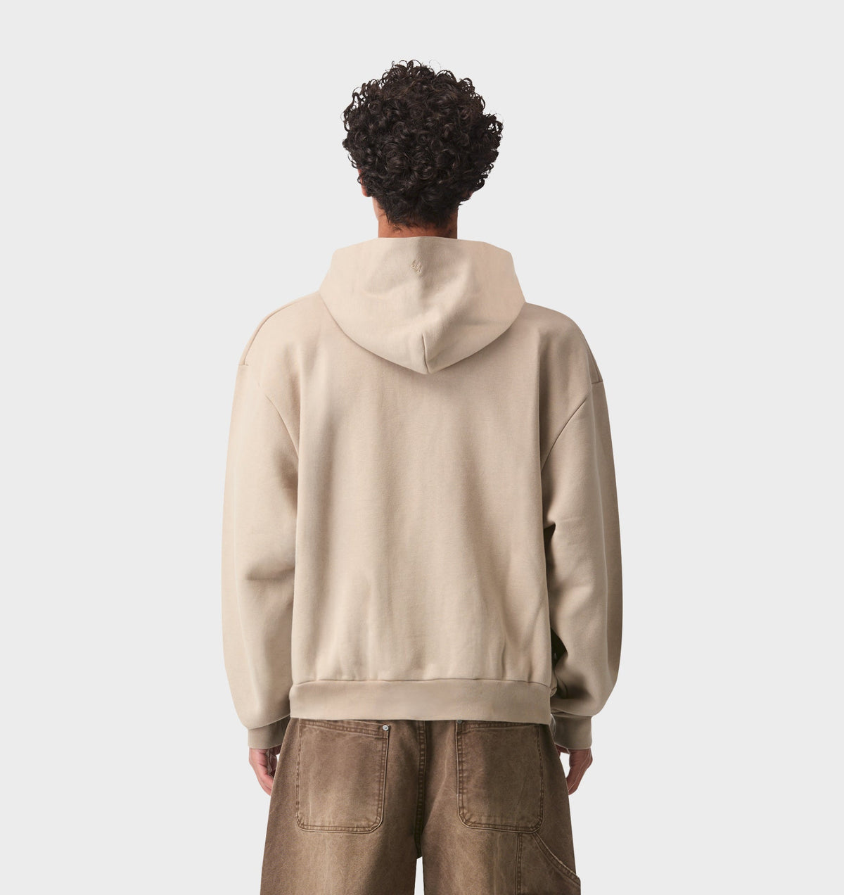 Heavy Crop Zip Hood - Taupe