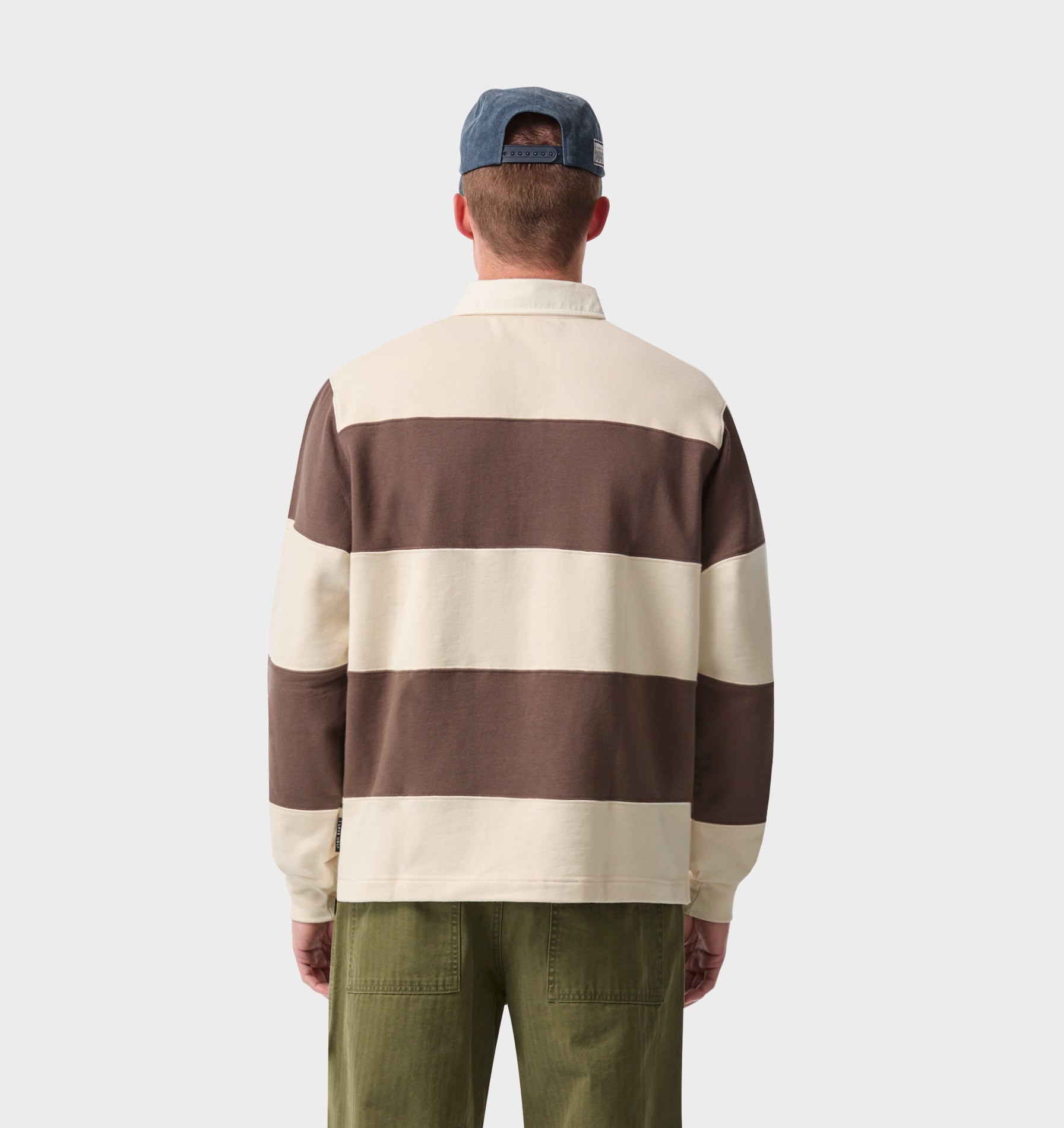 Stripe LS Rugby - Brown/Off White