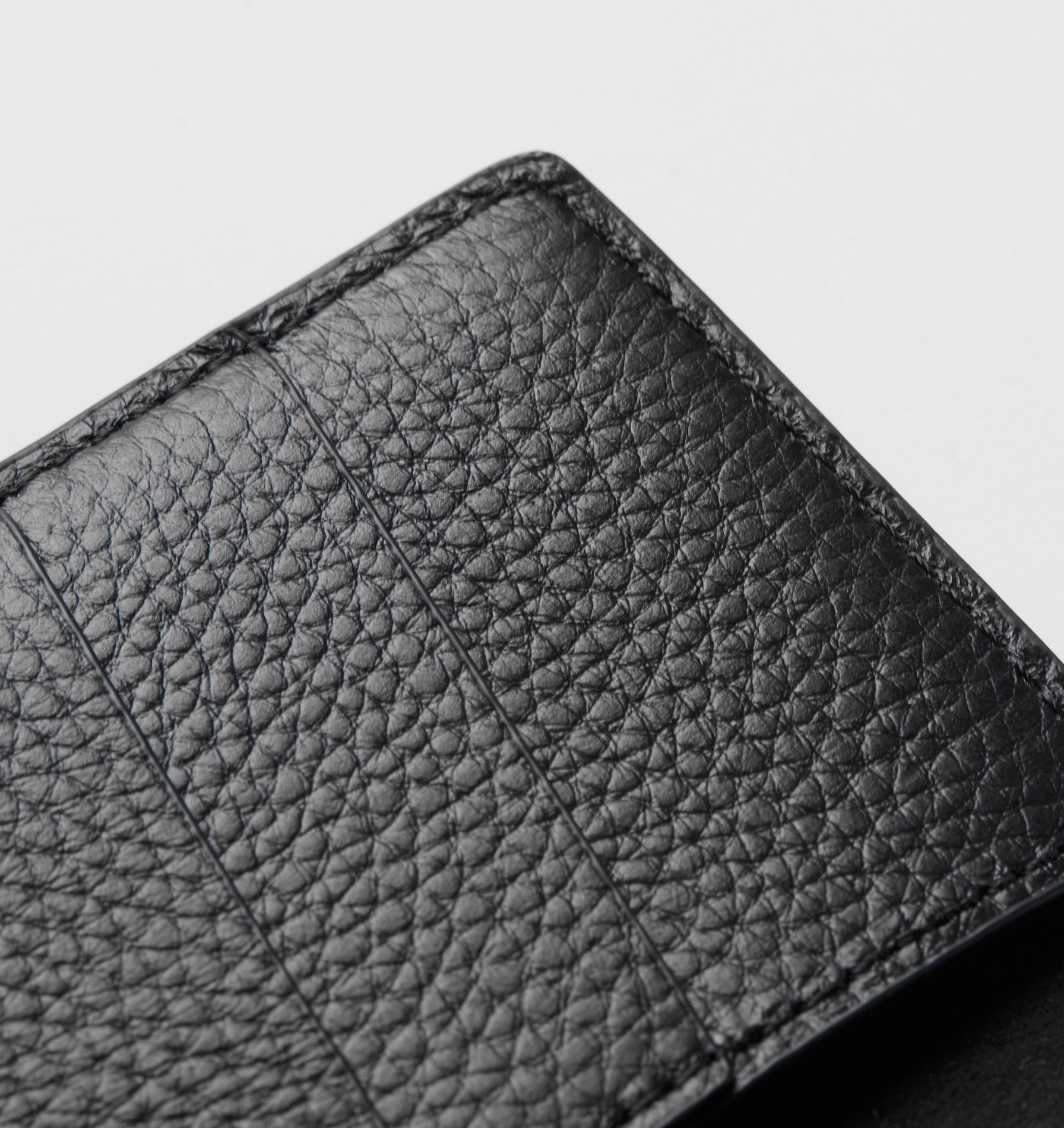 Leather Fold Card Holder - Black