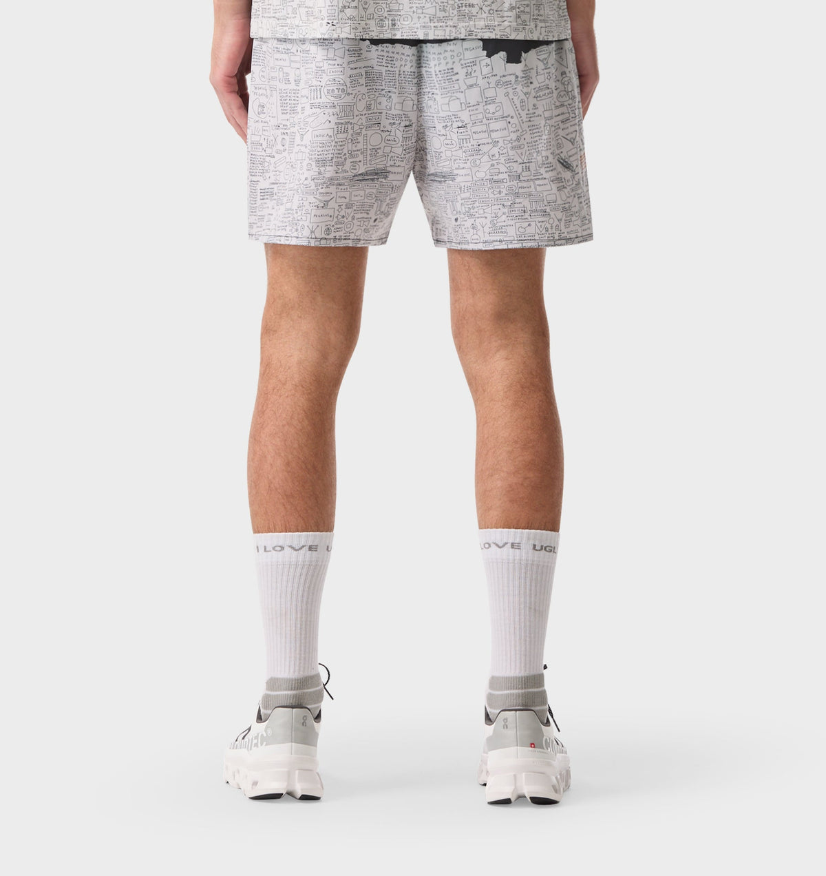 Basquiat Pegasus Active 5 Inch Core Short - Off White / Charcoal