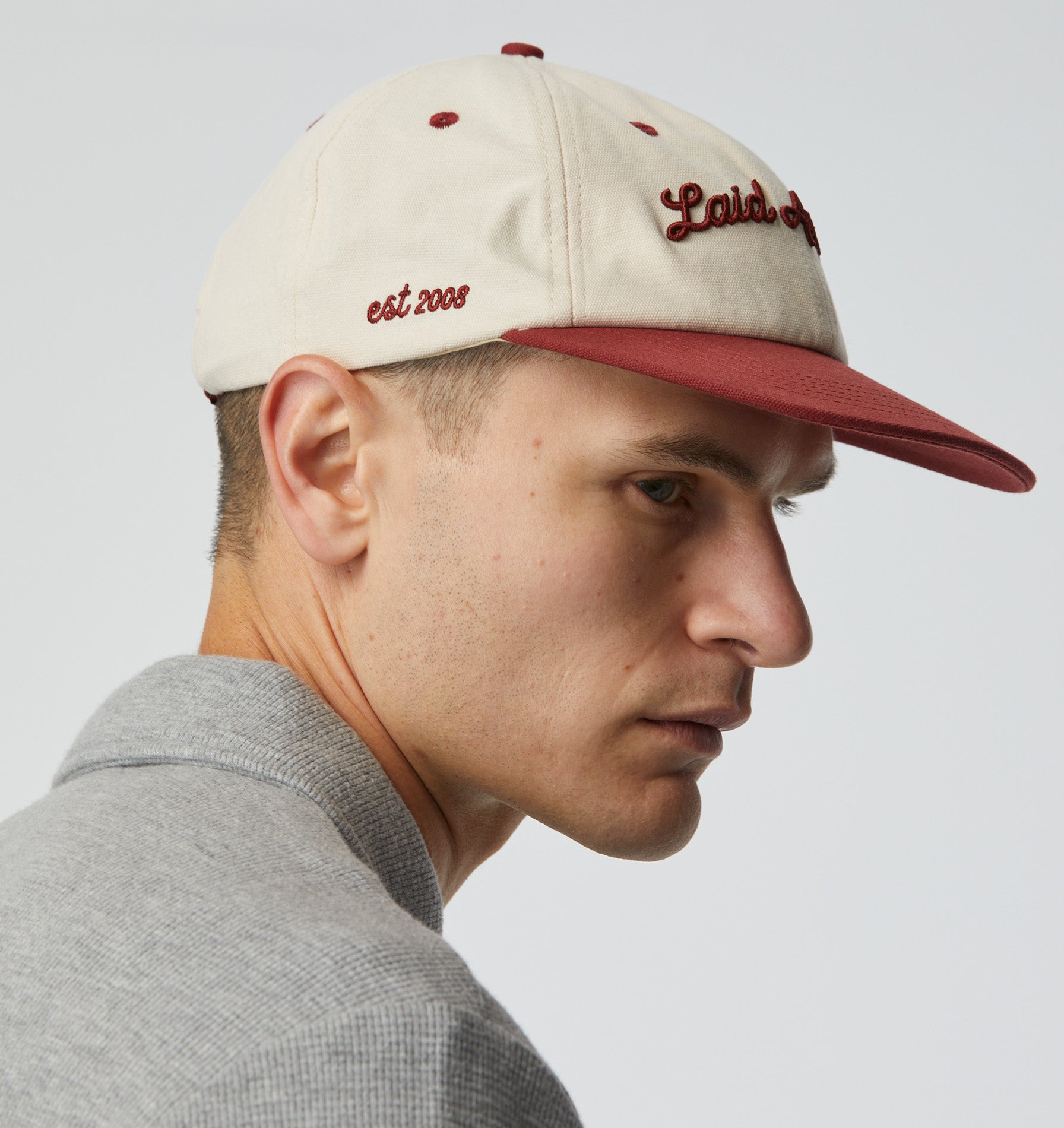 Finlay Cap - Off White/Brick Red