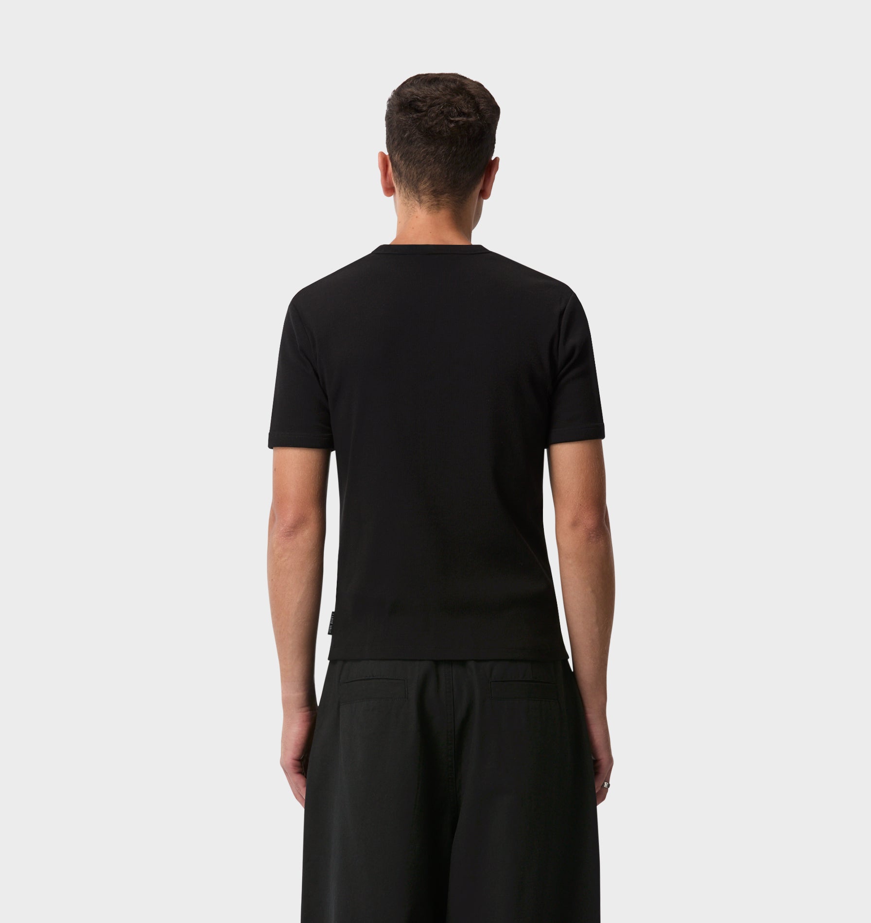 Ribbed Slim Tee - Black