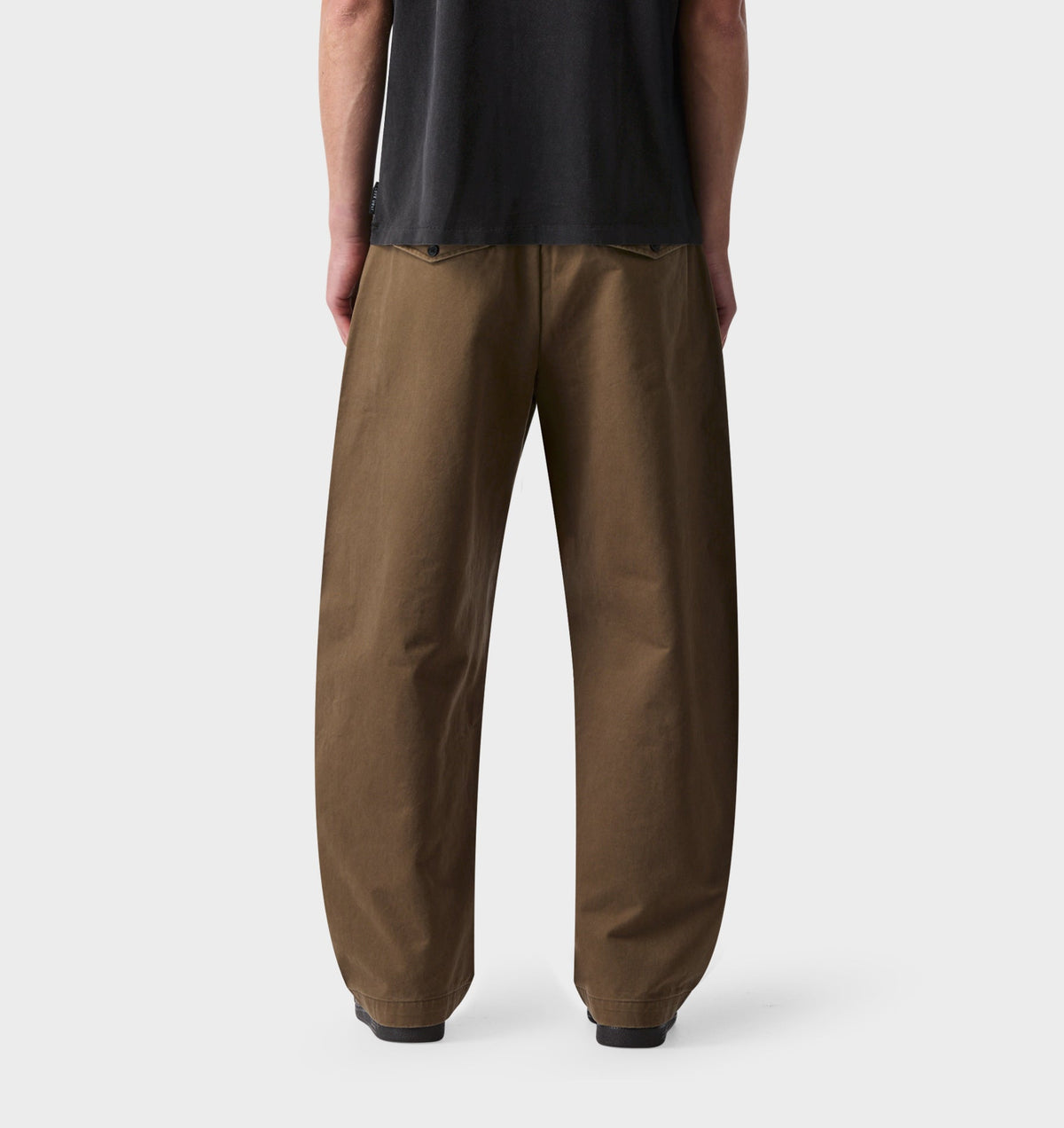 Belted Barrel Leg Pant - Moss