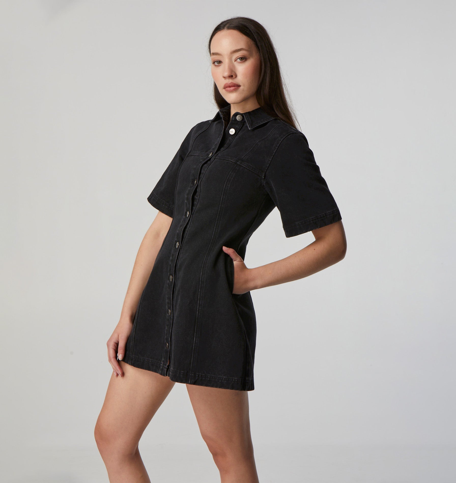 Lula Denim Dress - Washed Black
