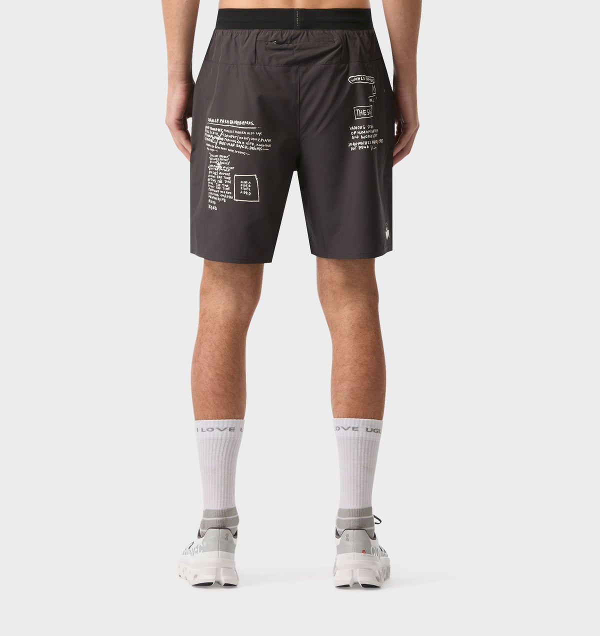 Basquiat Scribble Active 7 Inch Short - Charcoal