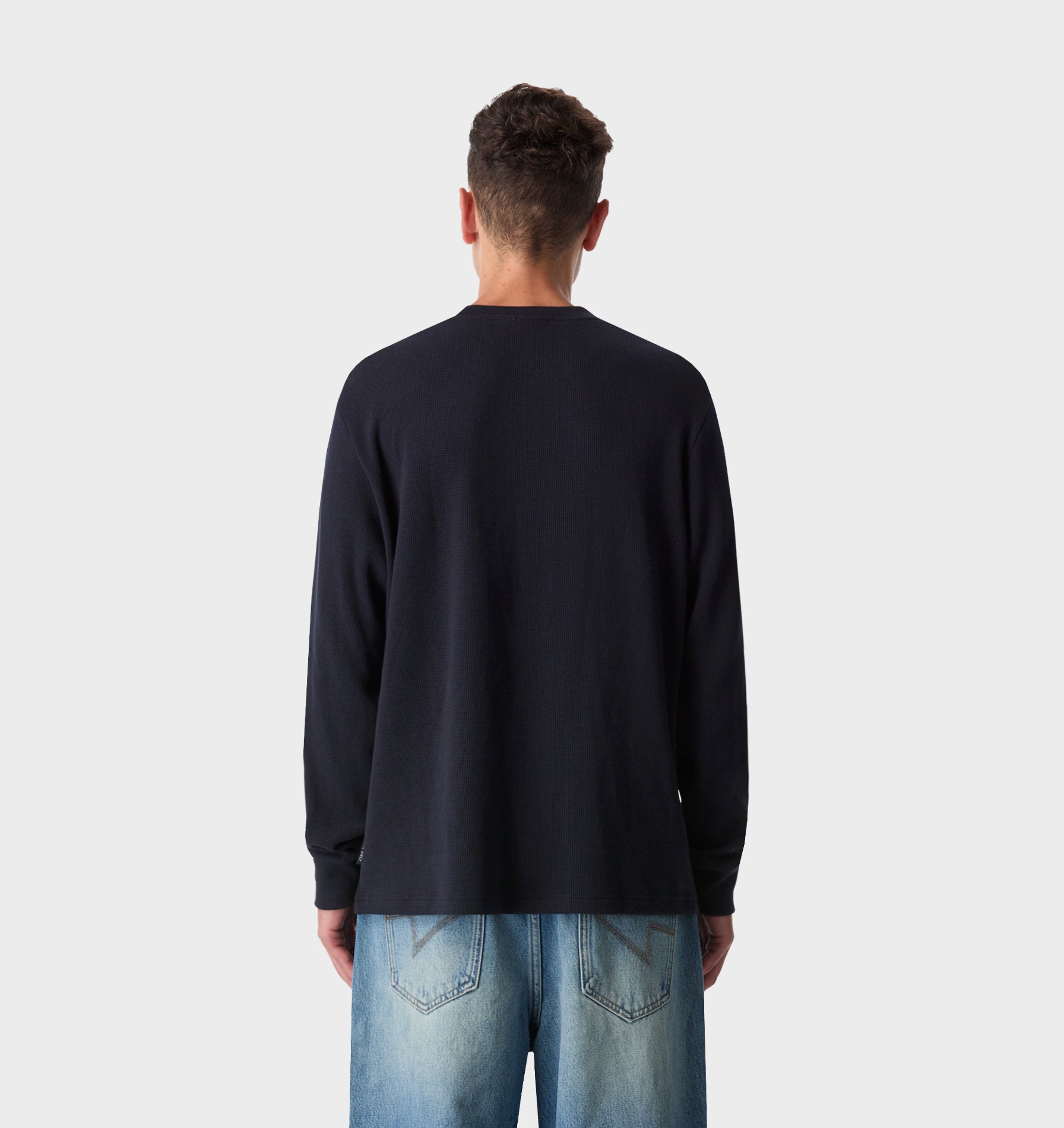 Waffle LS Tee - Midnight Navy