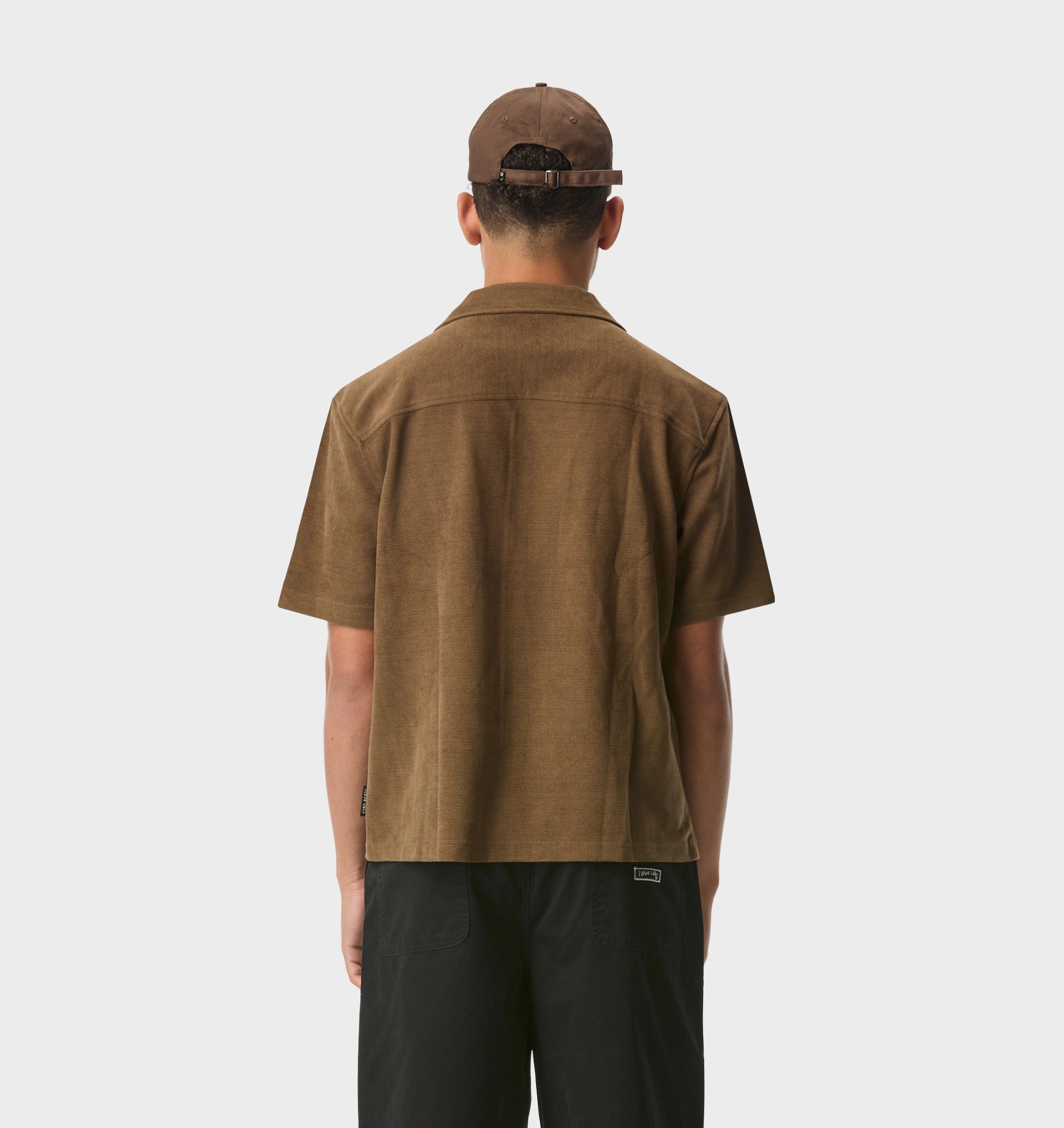 Waffle Box Cuban Collar SS Shirt - Fossil