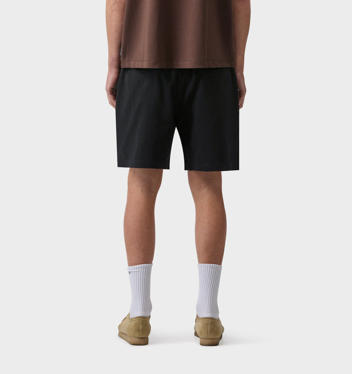 Linen Michael Pleat Short - Black