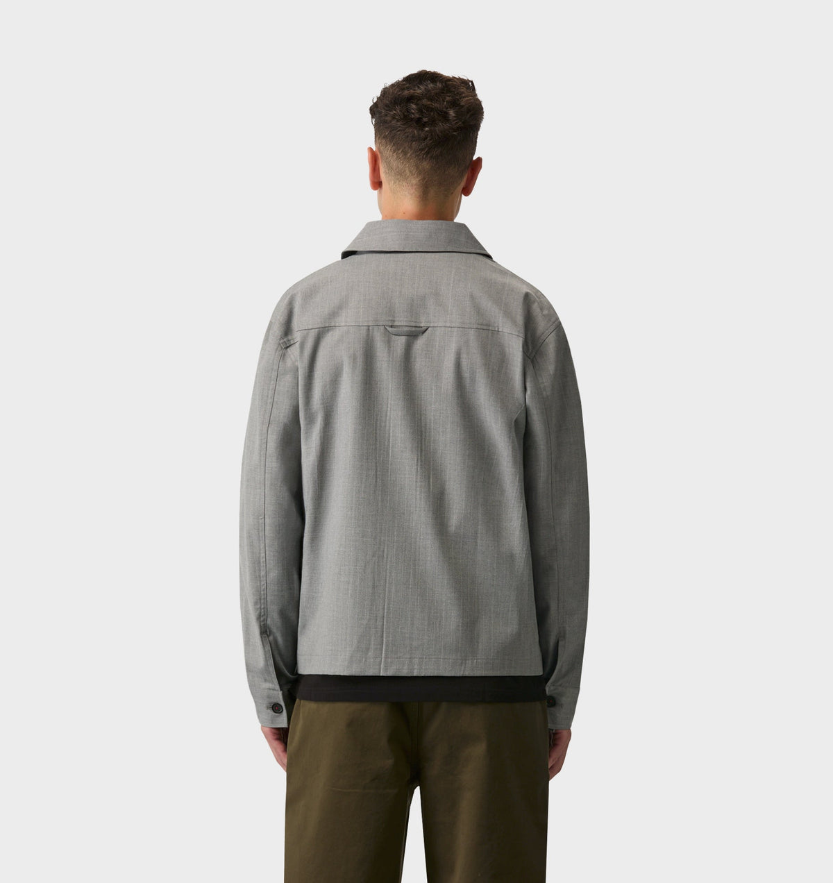 Tailored Overshirt - Grey Pinstripe