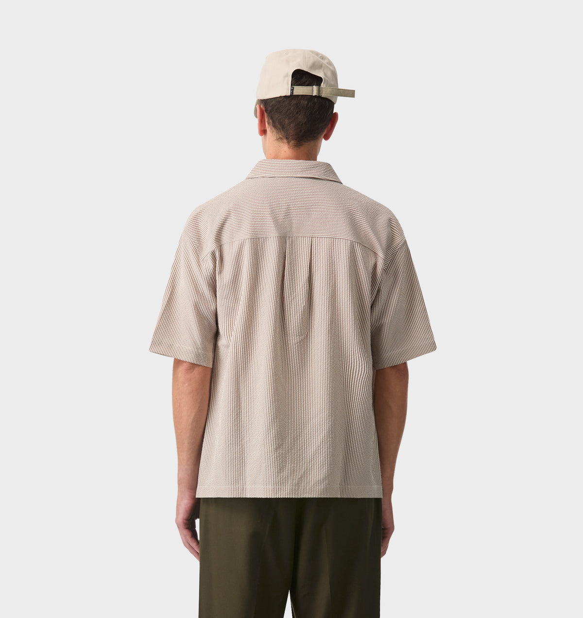 Dawson Boxy SS Shirt - Brown Stripe